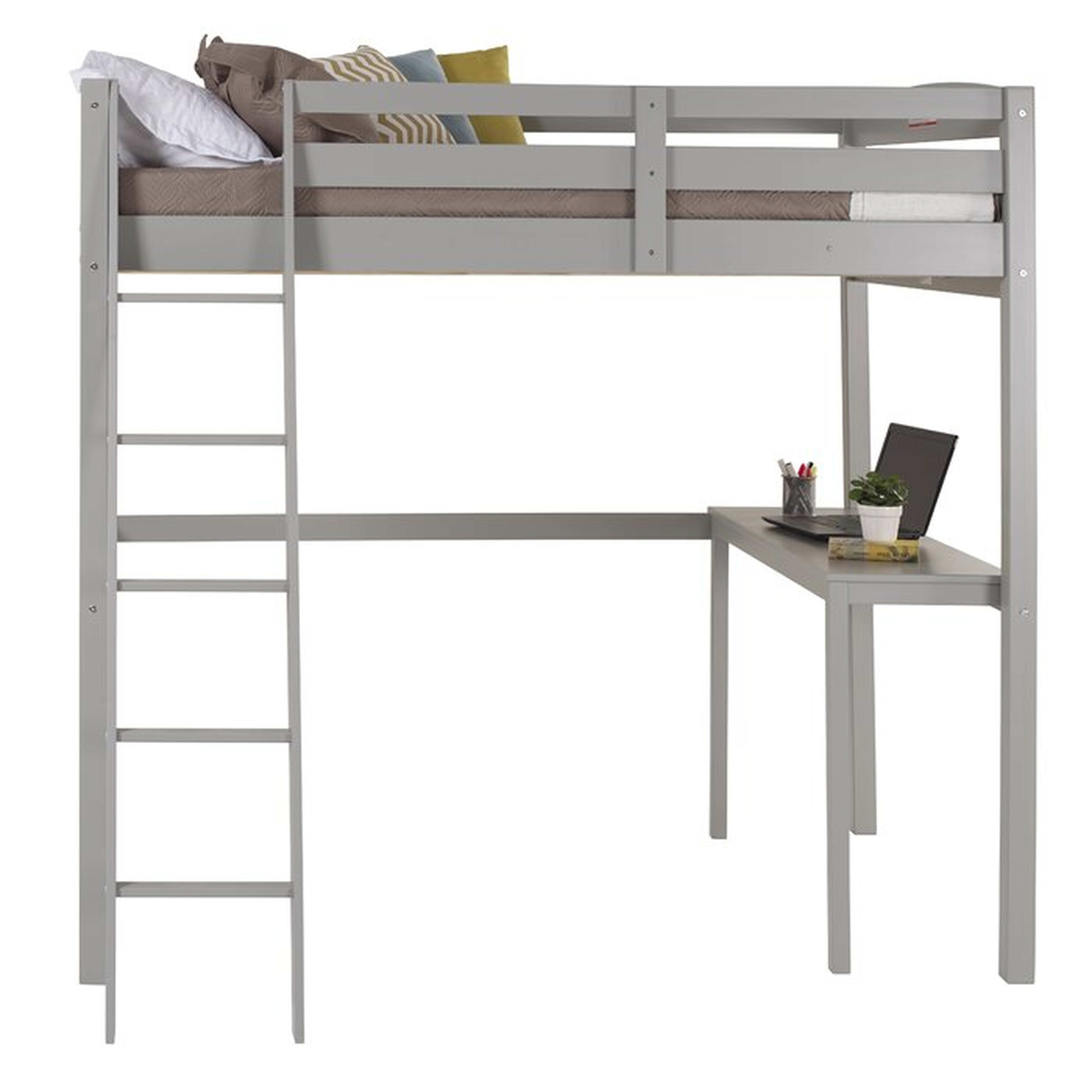 Mallika Loft Panel Bed with Desk - Wayfair