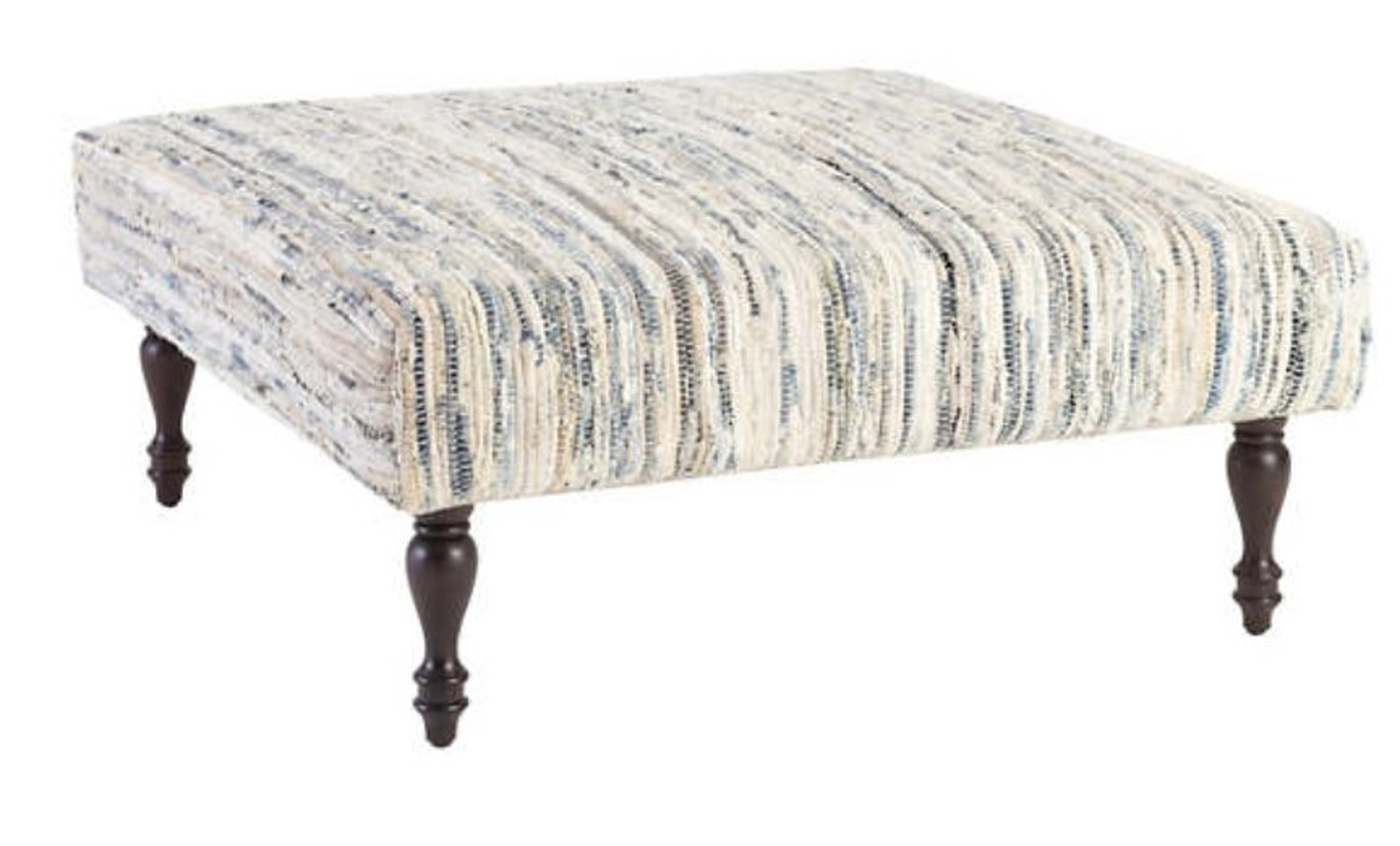 DENIM RAG TURNED TOBACCO LEG RUG OTTOMAN - Square - Dash and Albert