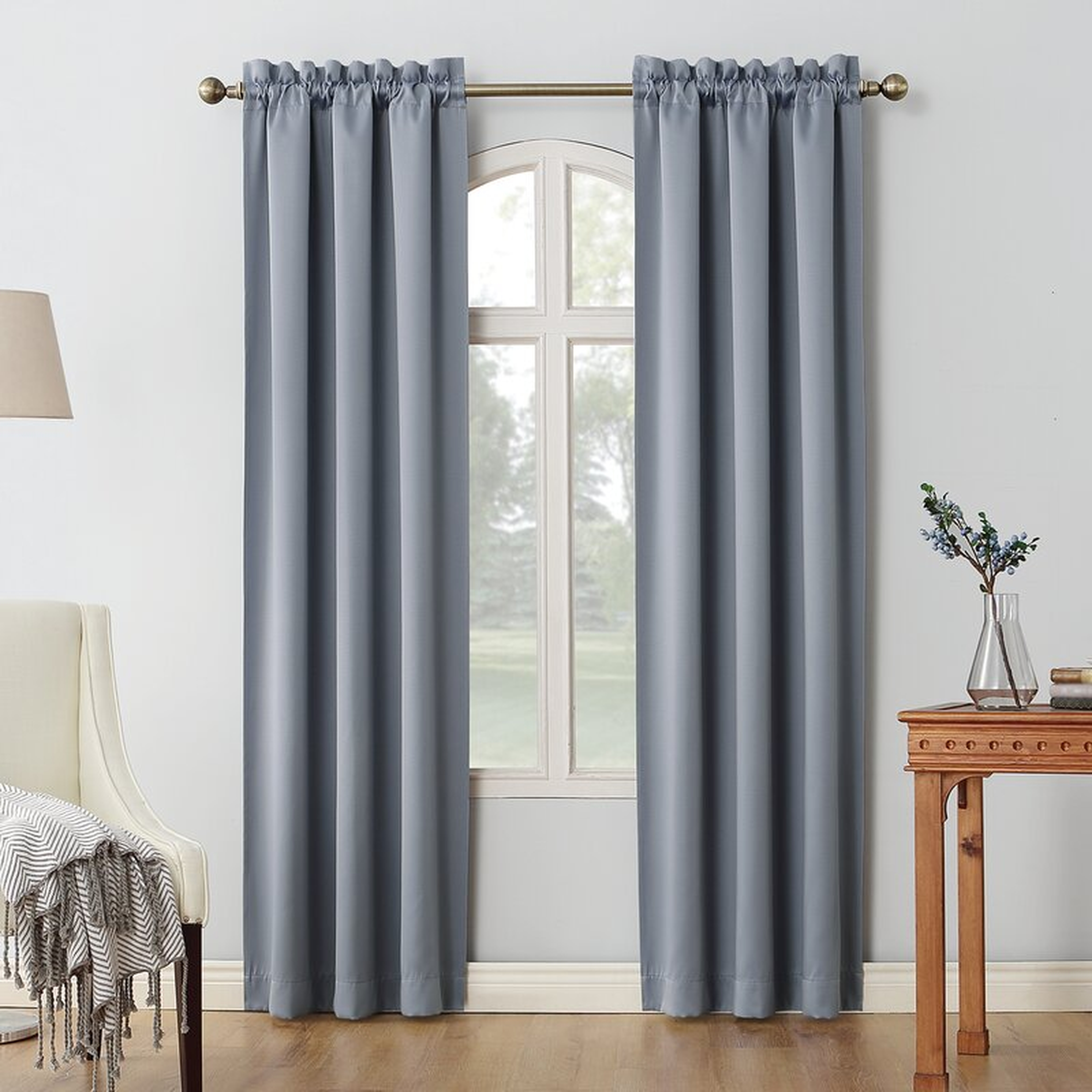 Oslo Solid Max Blackout Thermal Rod Pocket Curtain Panels (Set of 2) - Wayfair