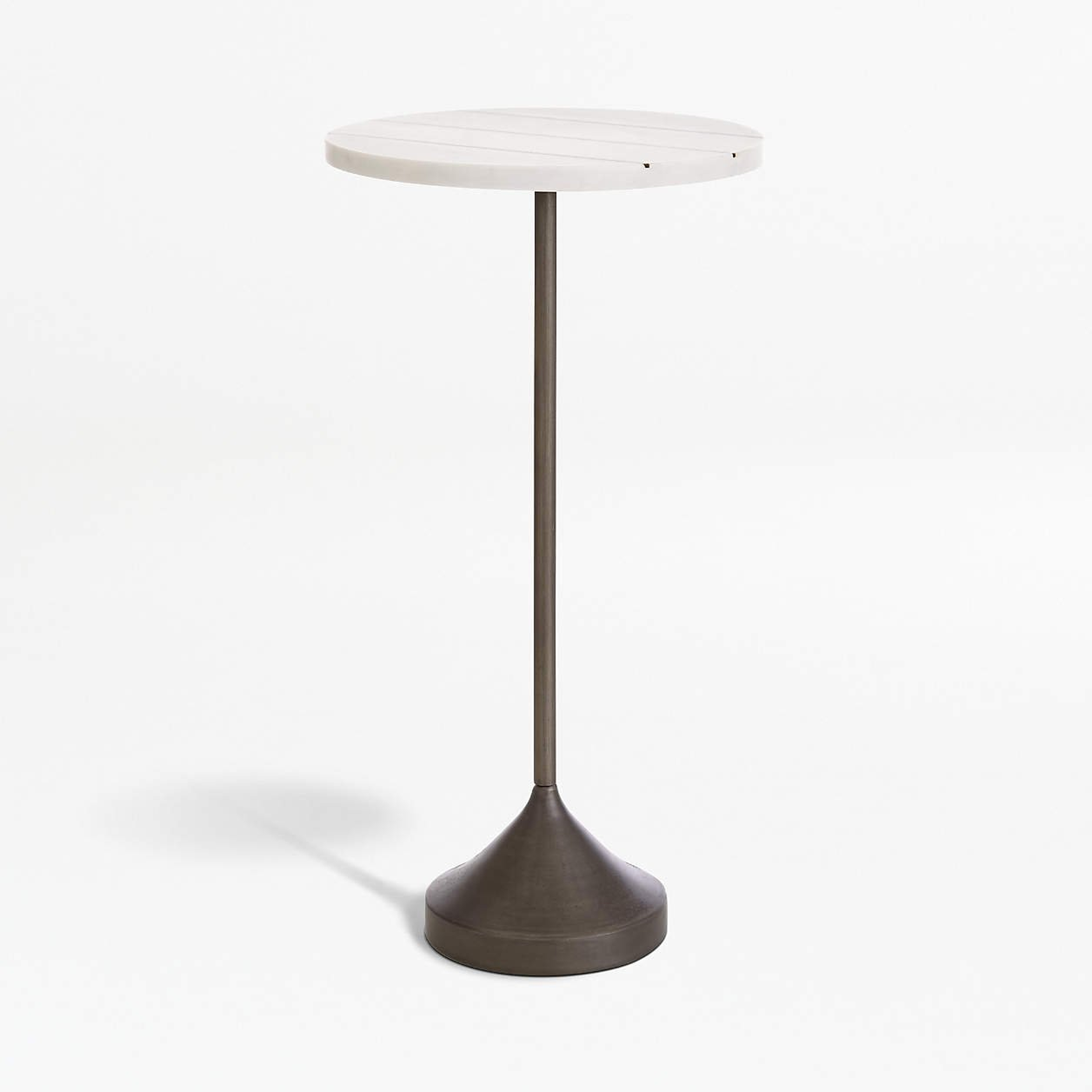 Prost Tall Brass and Marble Round Drink Table - Crate and Barrel