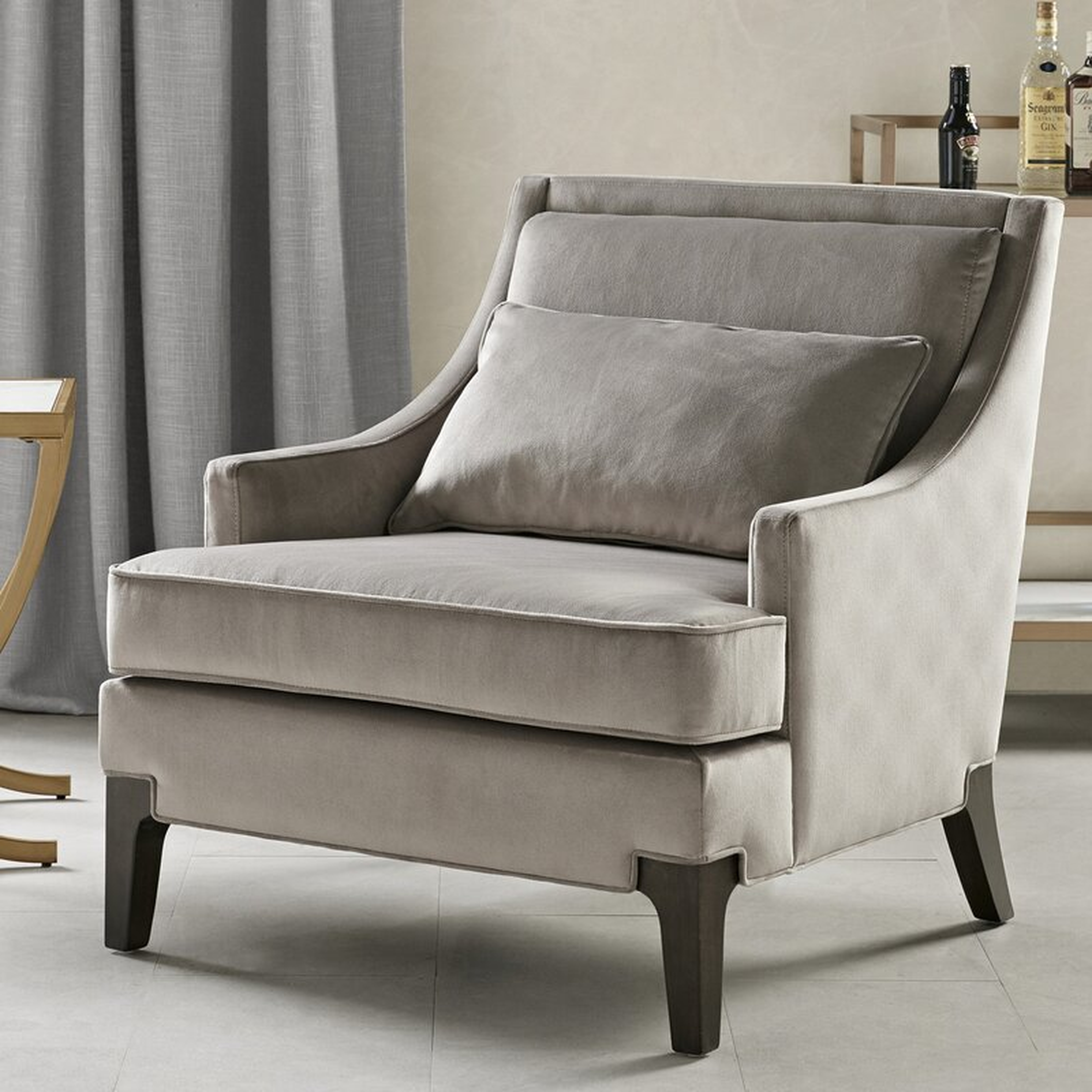 Anna Martha Stewart Anna Velvet Armchair with Lumbar Pillow - Wayfair