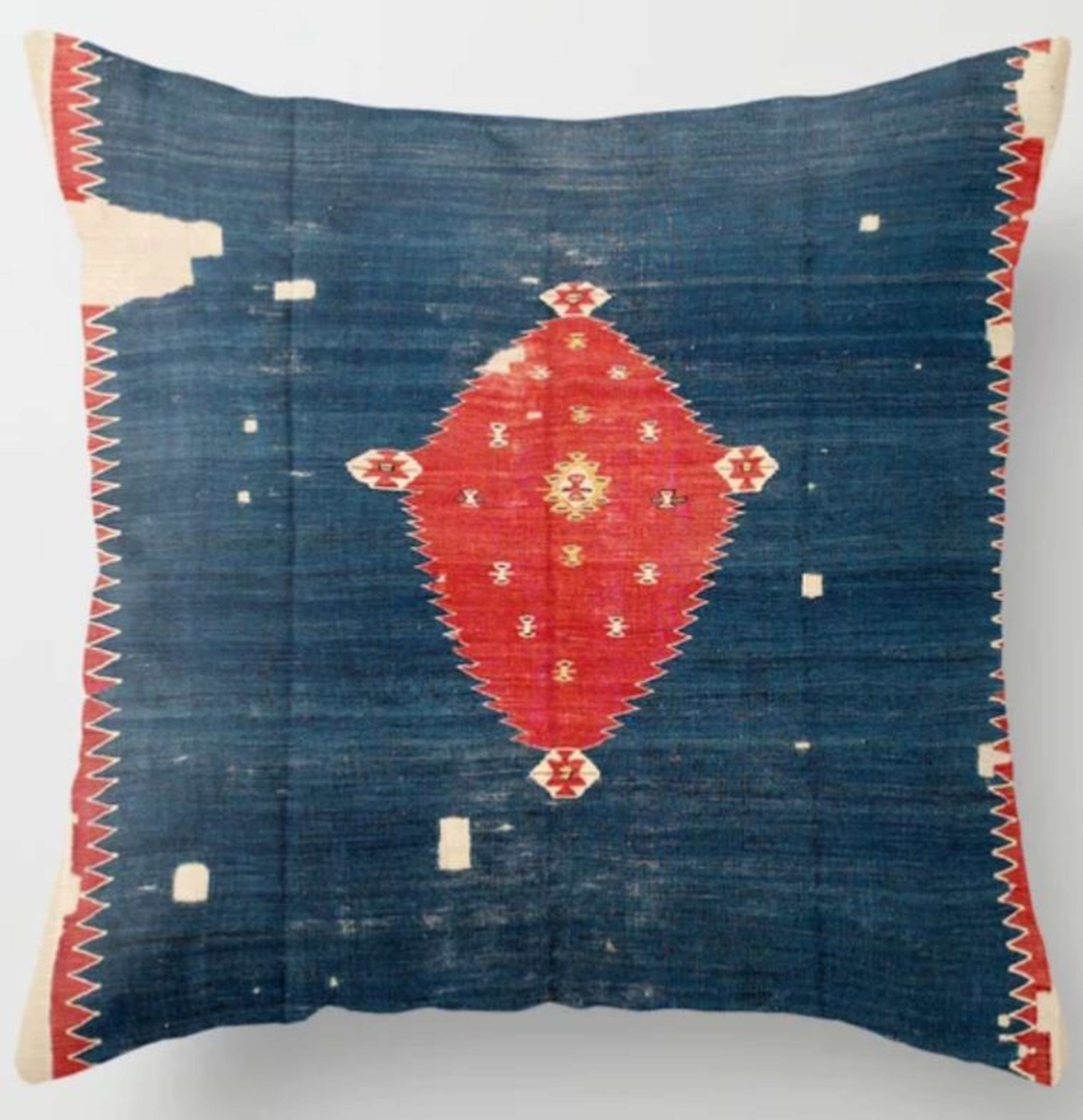 Balikesir Antique Turkish Kilim Rug Print Throw Pillow, 20" X 20" with insert - Society6