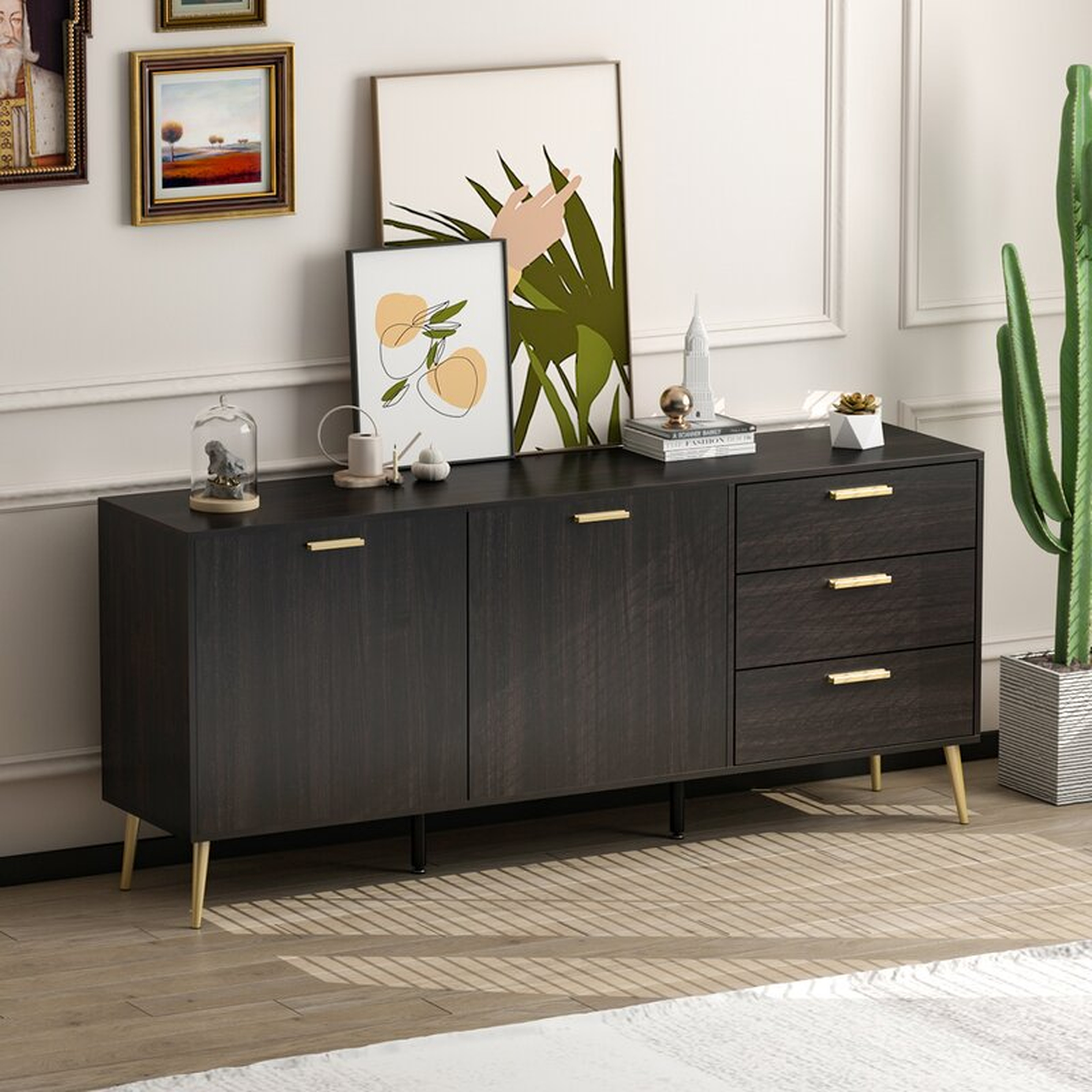 69 Inch Wooden Sideboard Buffet Storage Cabinet With 2 Doors & 3 Drawers - Wayfair