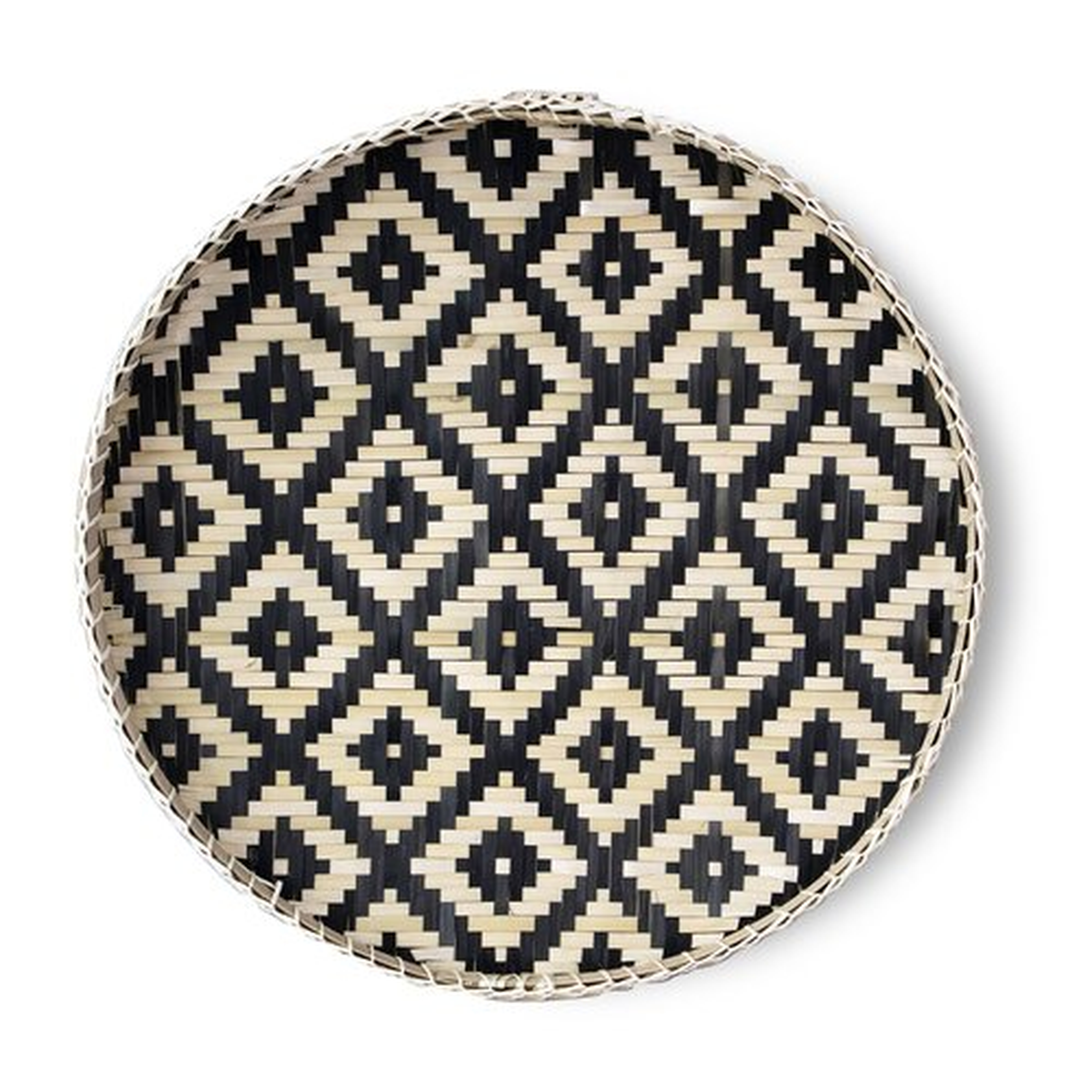 Madeterra Large D19.7 Bamboo Woven Basket Boho Wall Hanging Decor, Round Decorative Serving Tray For Fruit, Snack, Coffee Table, Chic Rustic Wall Pediment And Home Decoration - Wayfair