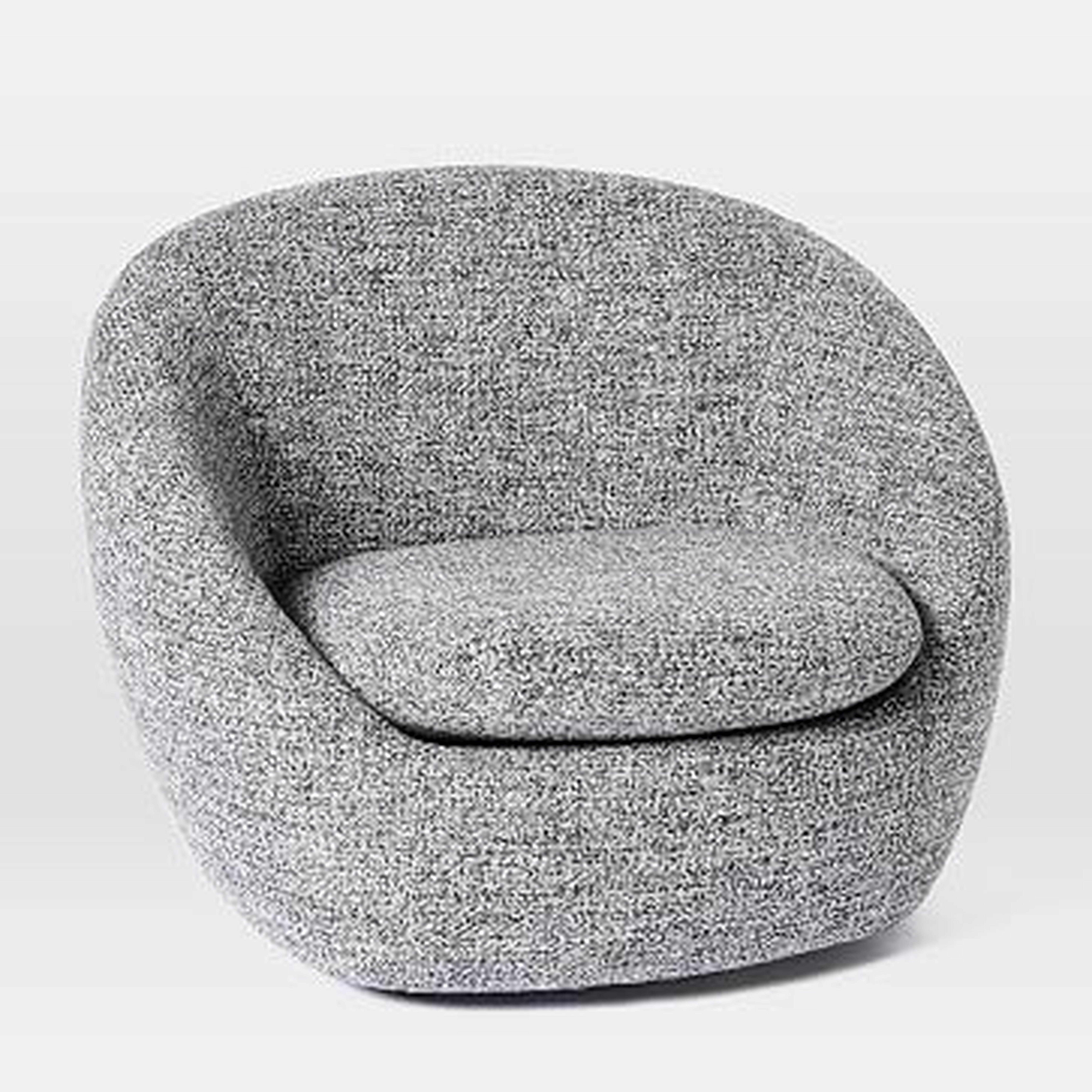 Cozy Swivel Chair, Chunky Melange, Charcoal - West Elm