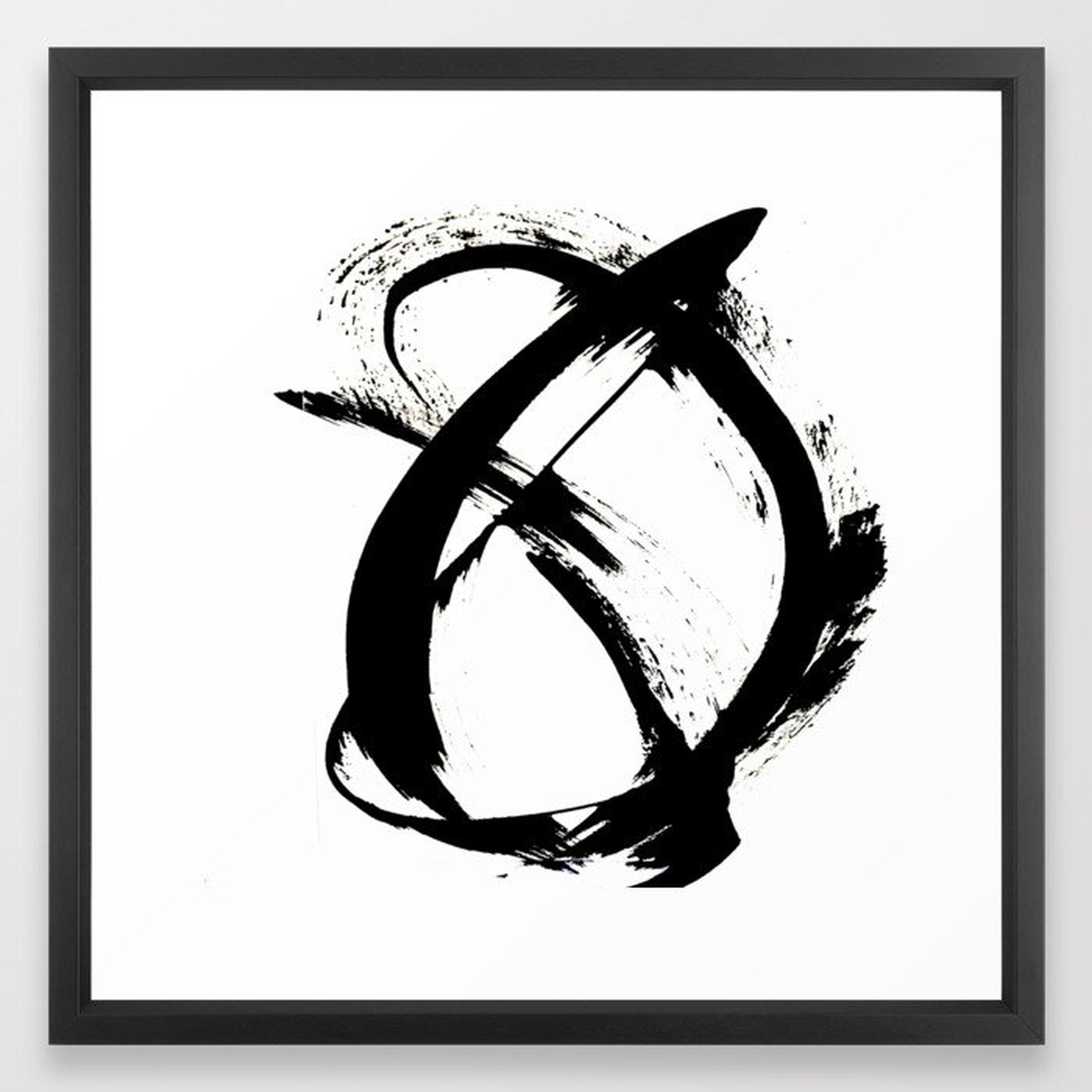 Brushstroke [7]: a minimal, abstract piece in black and white Framed Art Print by Alyssa Hamilton Art - Society6