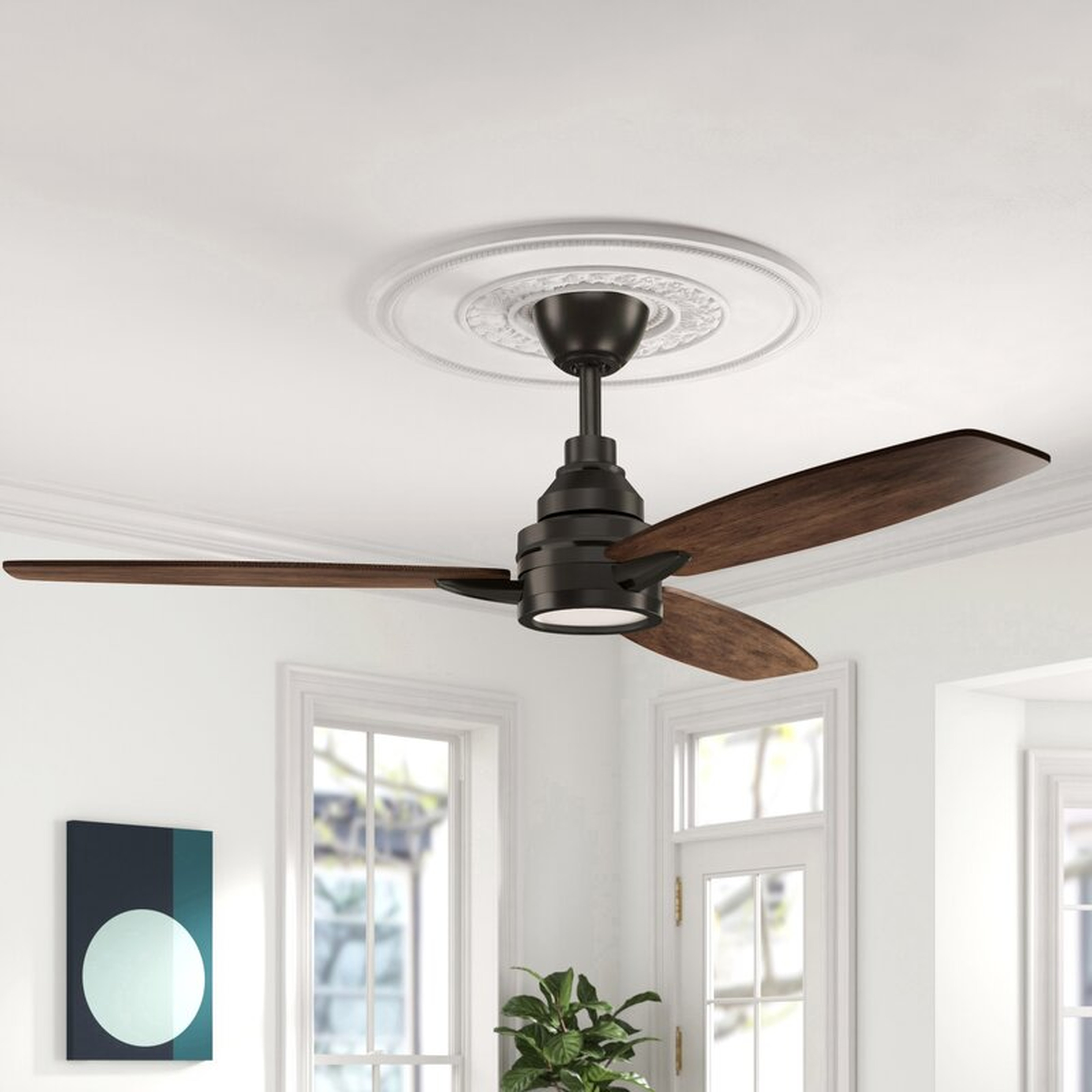 60" Kovach 3 - Blade LED Standard Ceiling Fan with Remote Control and Light Kit Included - Birch Lane