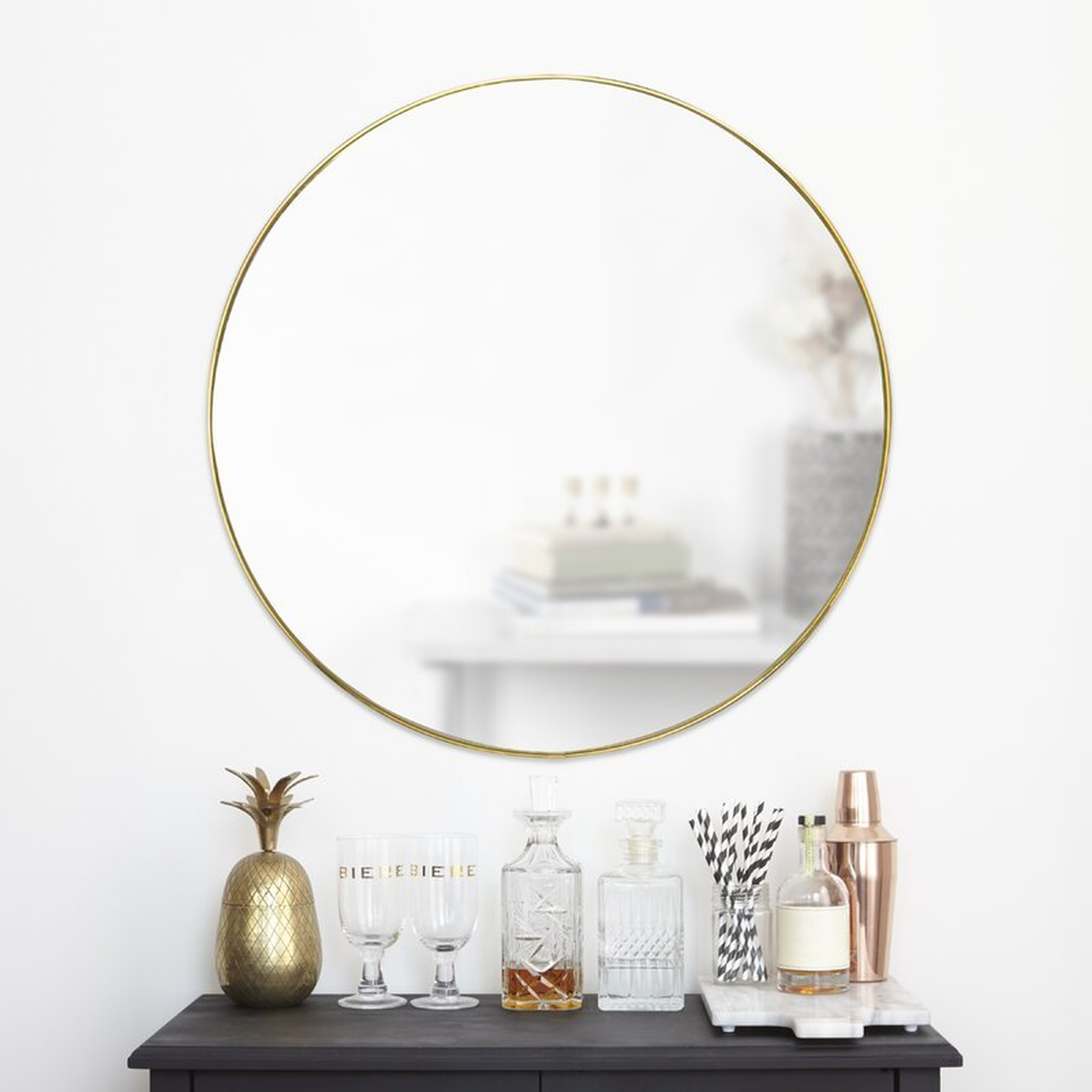 Hubba Modern Accent Mirror 34" - Brass - Wayfair