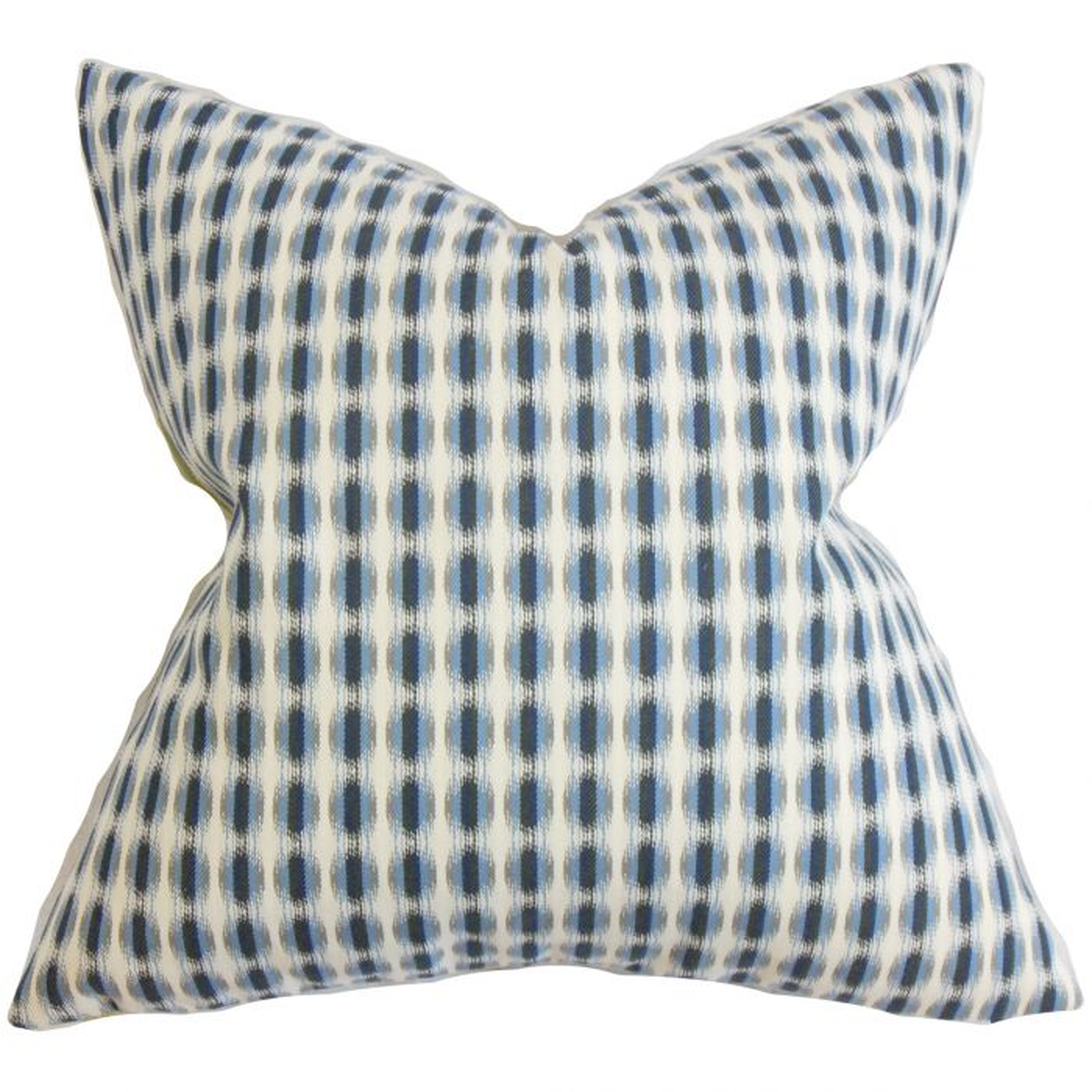 Italo Geometric Pillow Blue - 18" x 18"-Poly Insert - Linen & Seam