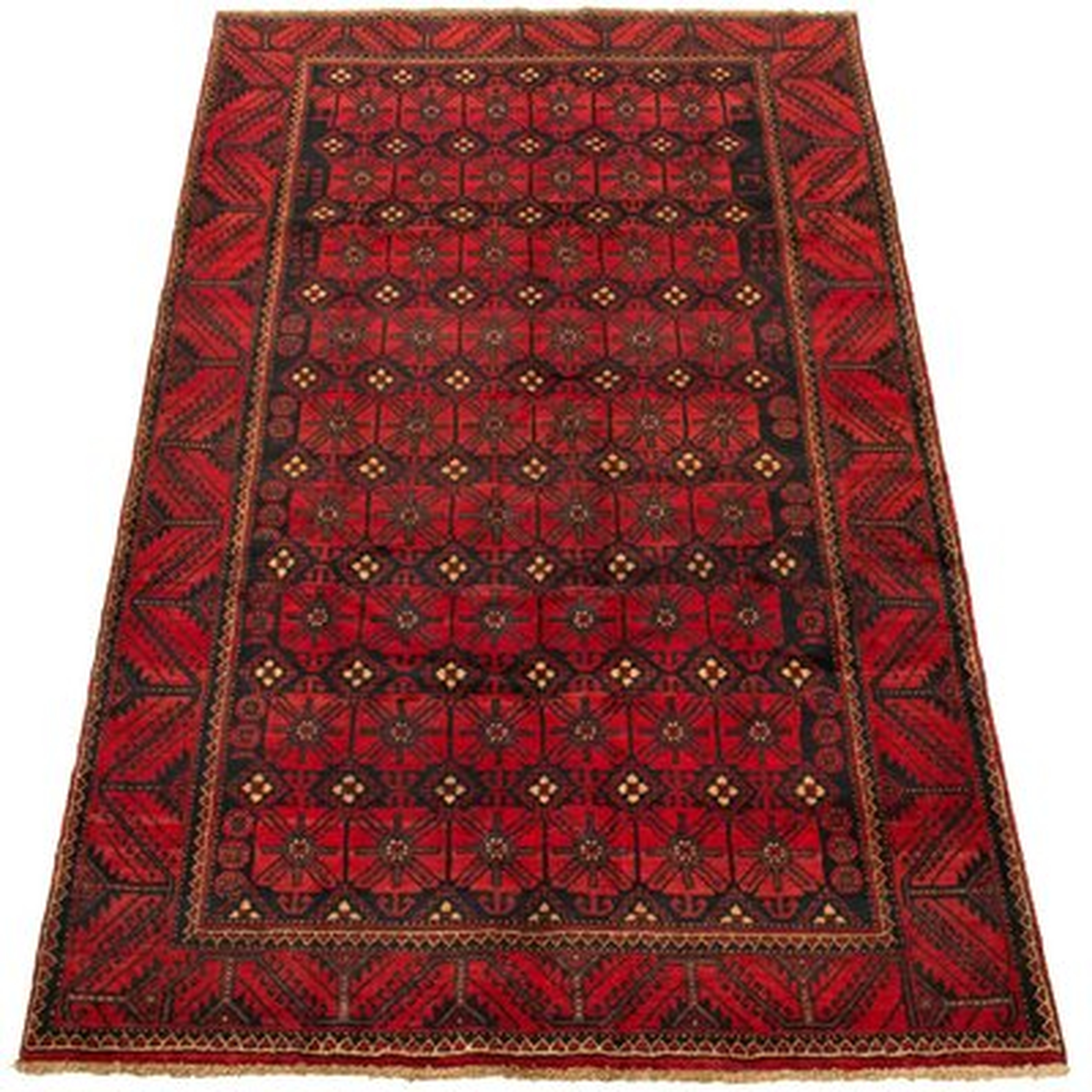 One-of-a-Kind Hand-Knotted Red 5'9" x 9'5" Wool Area Rug - Wayfair