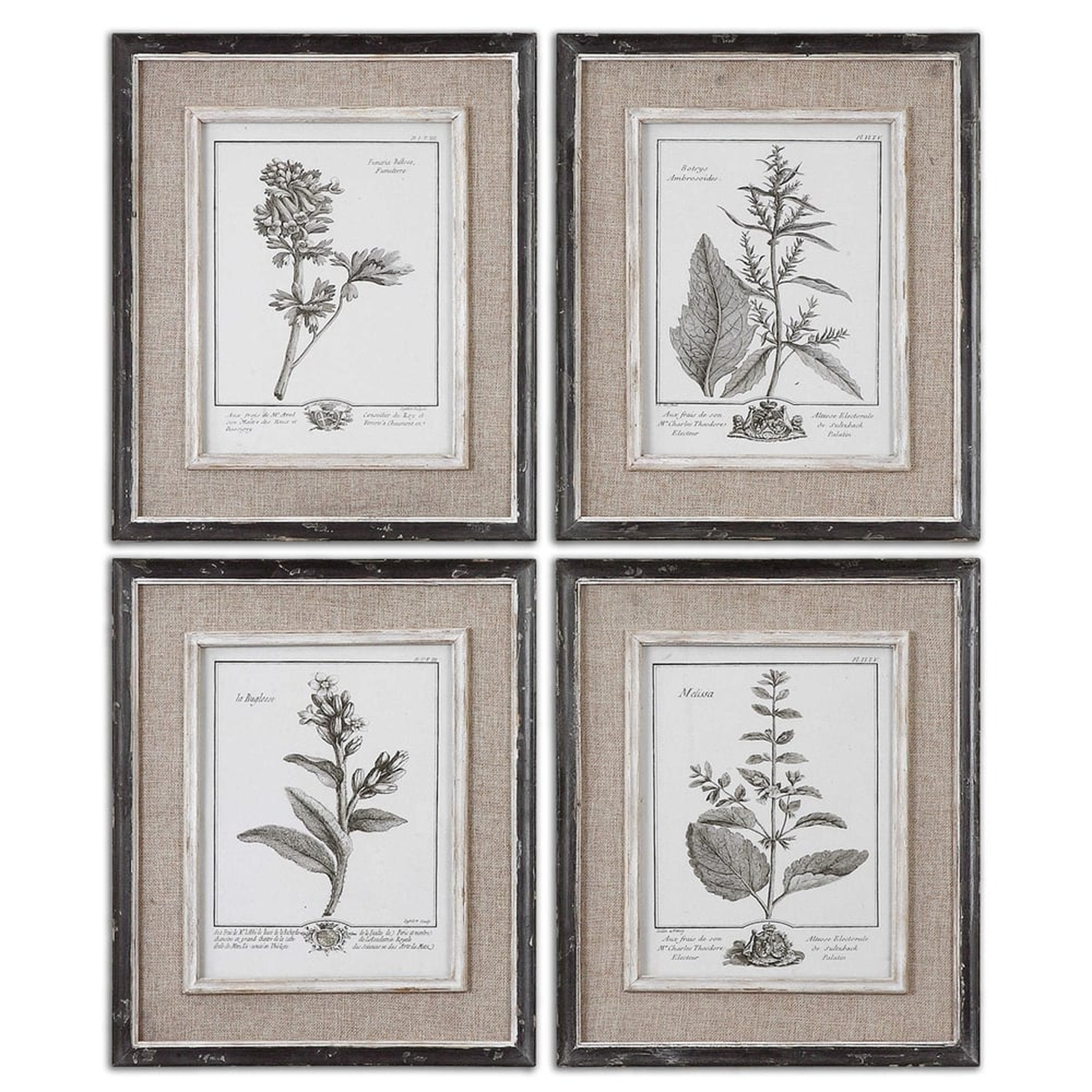 Casual Grey Study Framed Prints, S/4 - Hudsonhill Foundry