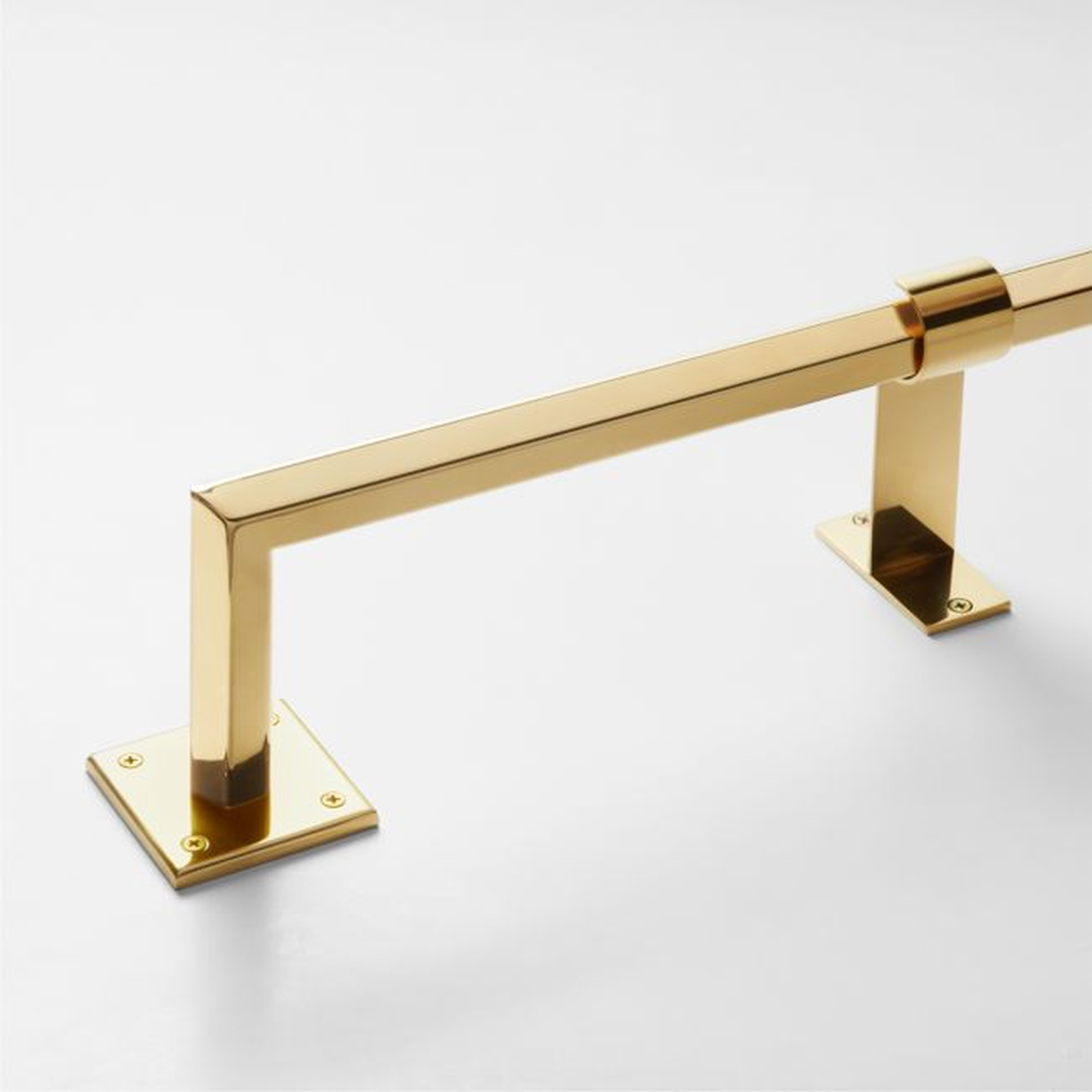 Bolt Polished Brass Curtain Rod 48"–88"x1.25" - CB2