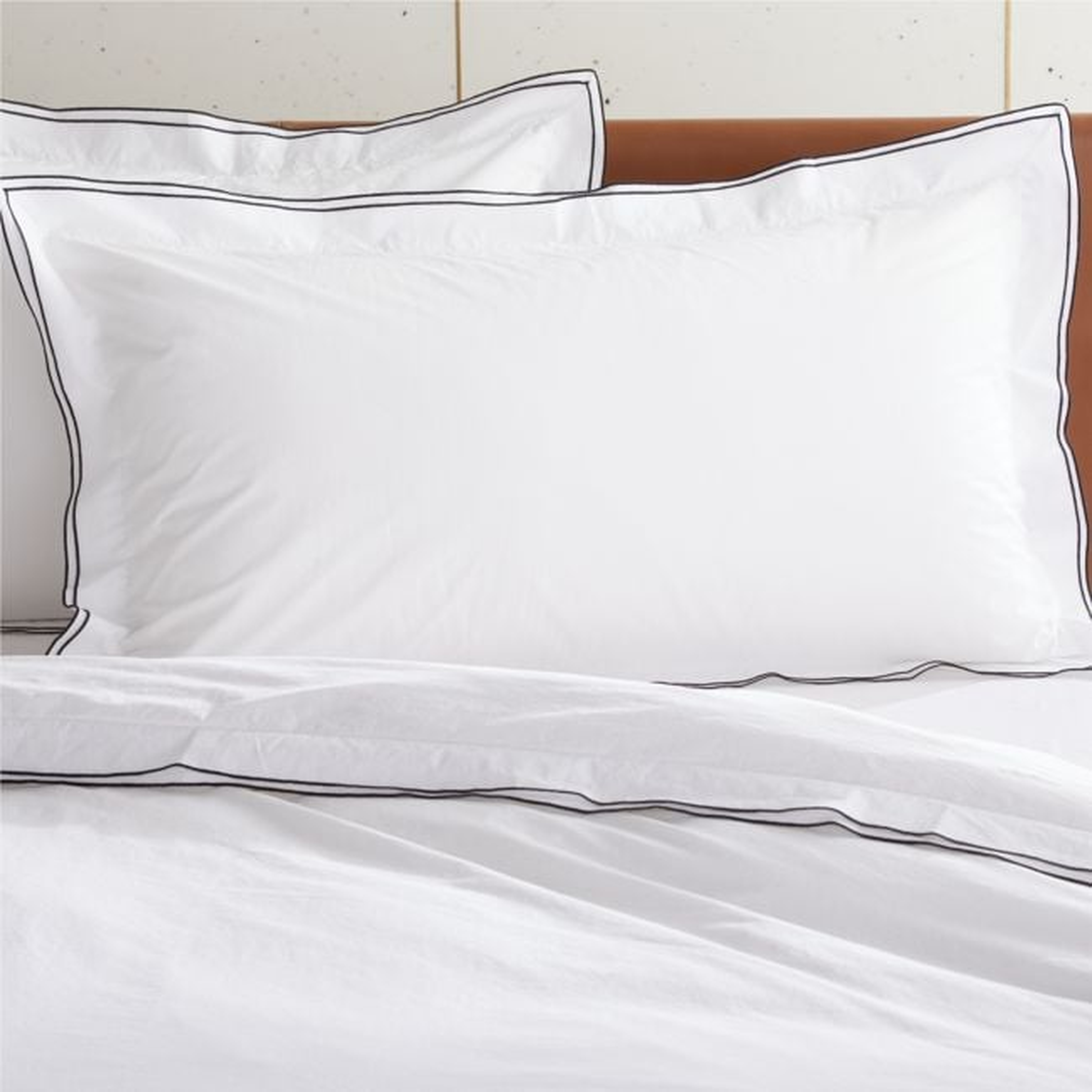 Overlock Black King Shams Set of 2 - CB2
