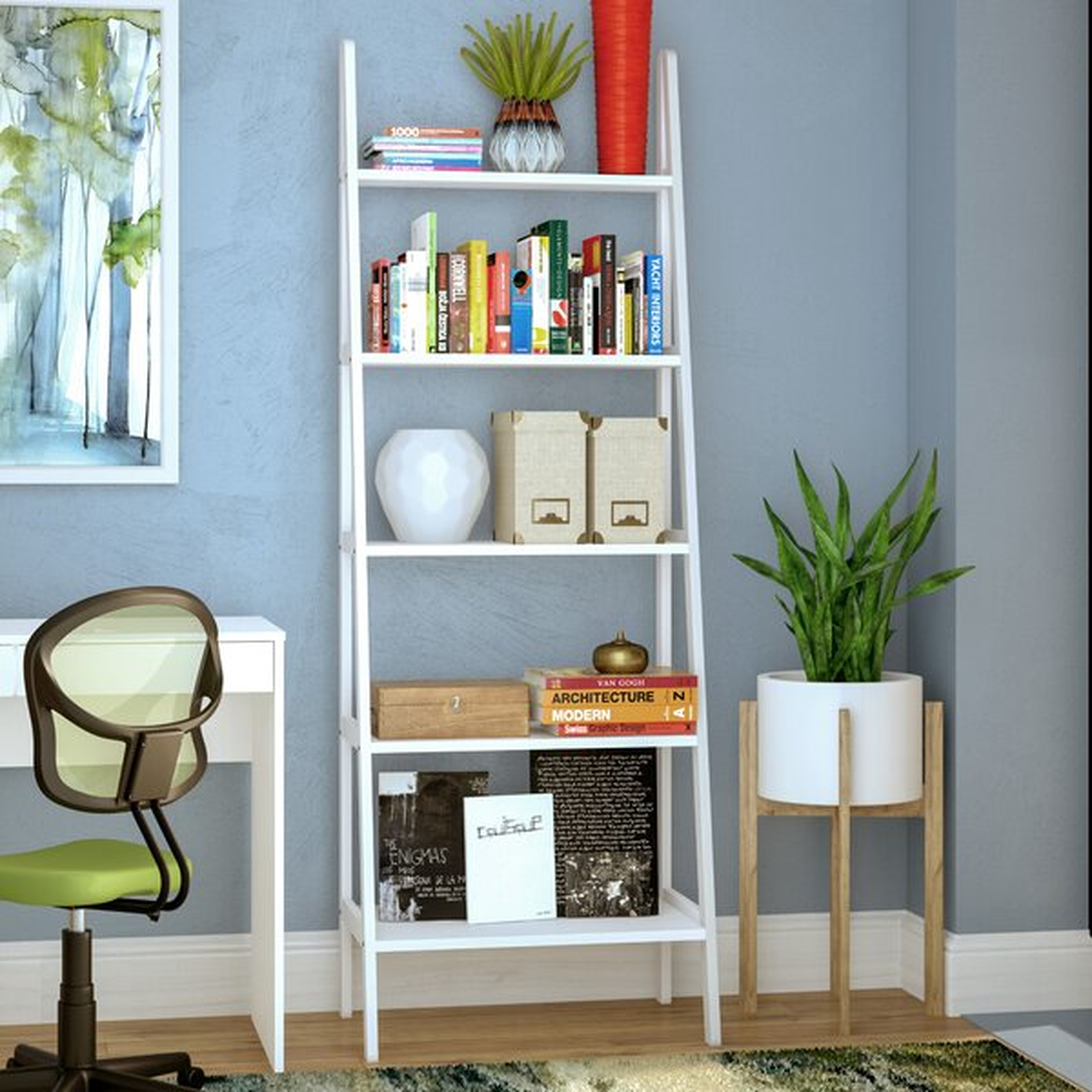 Ranie Ladder Bookcase -  white - Wayfair