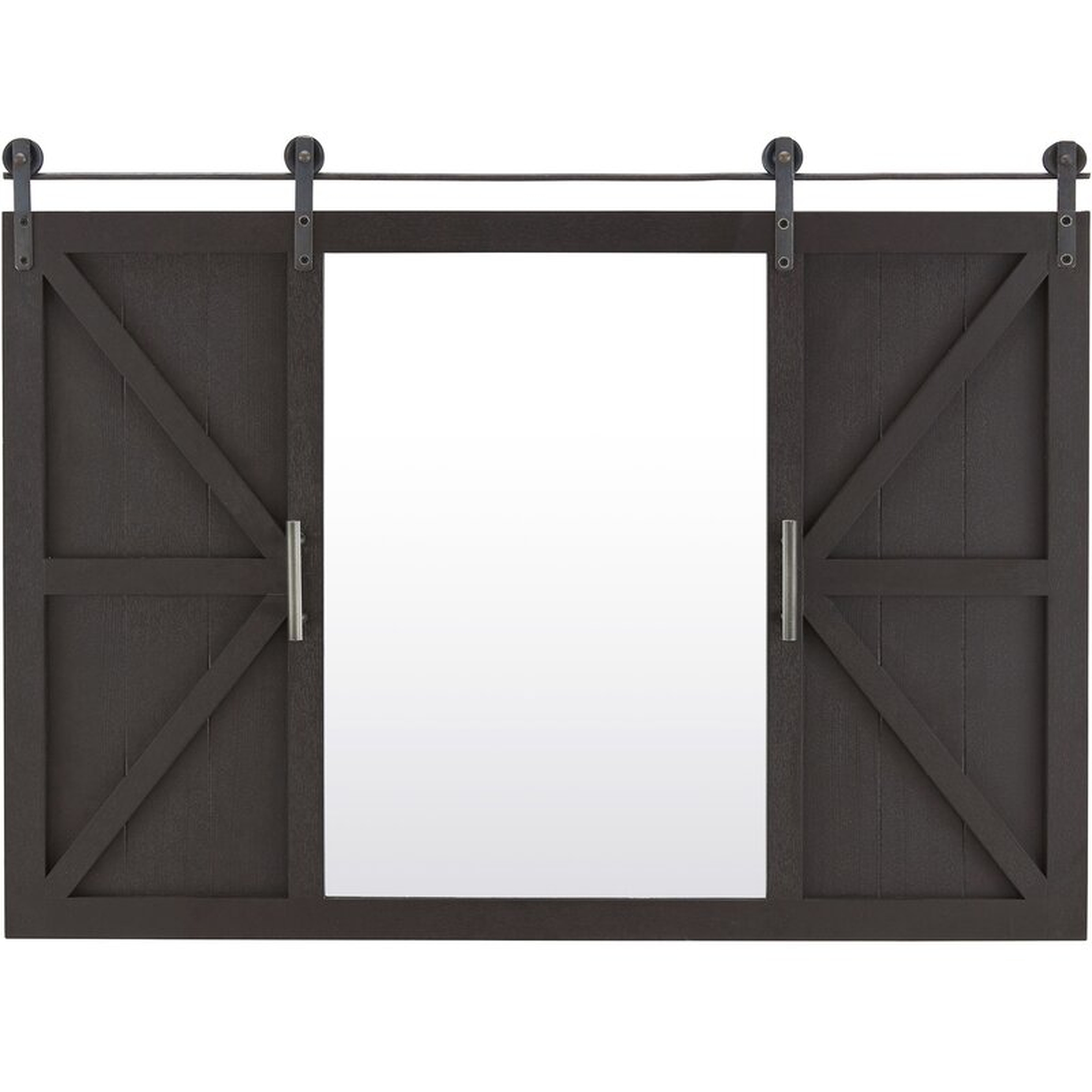 Lionville Barn Door with Shelves Accent Mirror - Wayfair