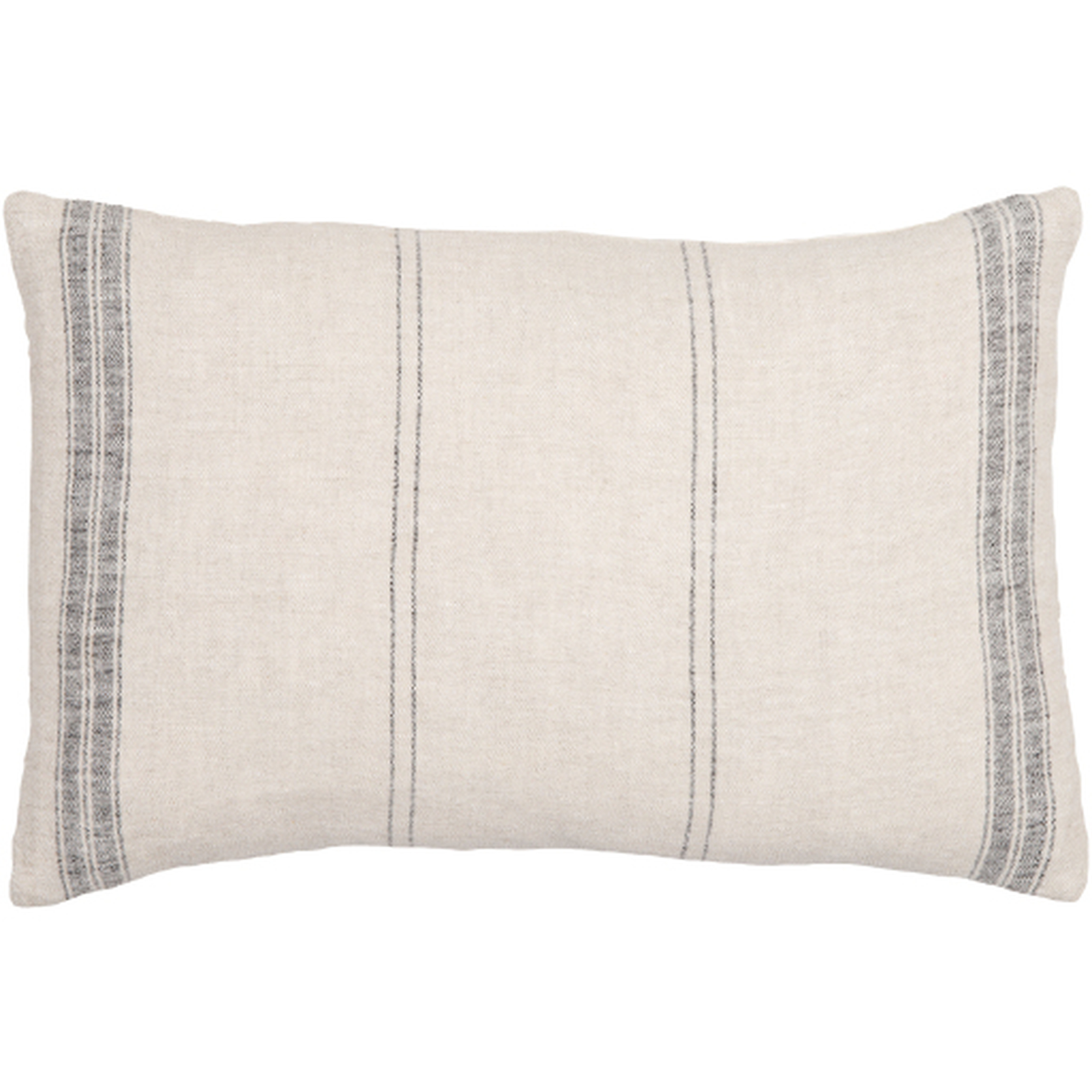 Linen Stripe Vintage Throw Pillow, Small, with poly insert - Surya