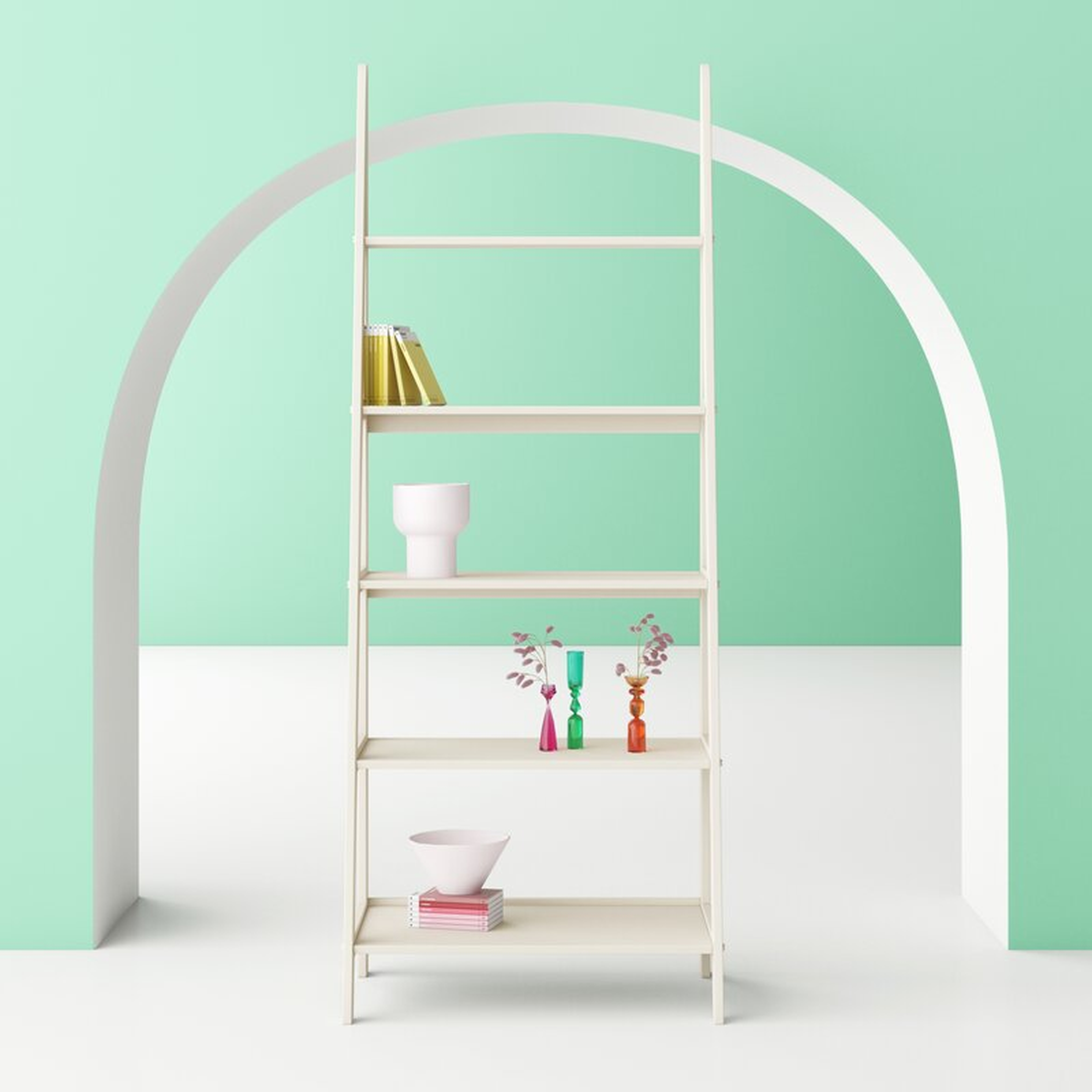 Polar White Aries Ladder Bookcase - Wayfair
