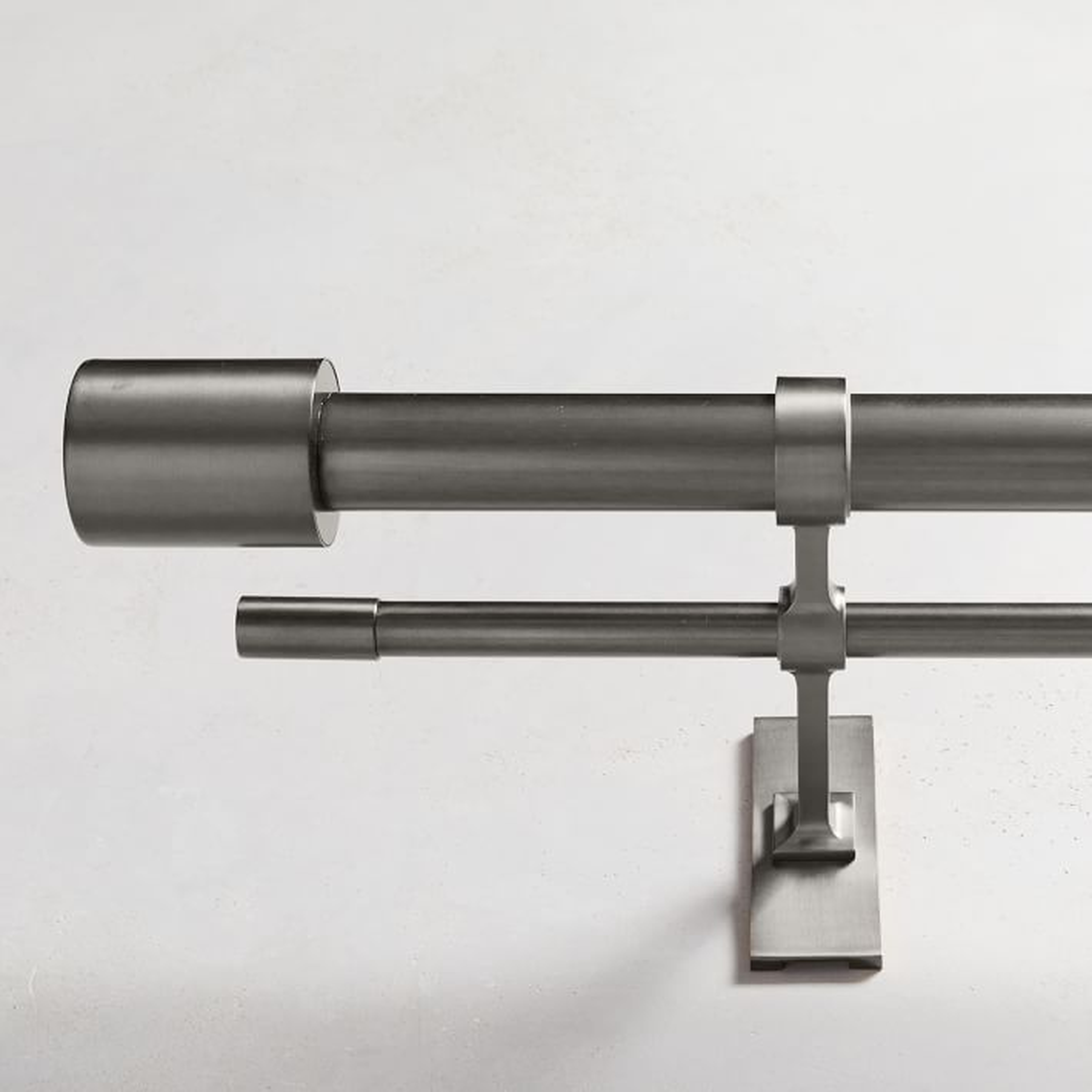Oversized Adjustable Metal Double Rod, 48"-88", Gunmetal - West Elm