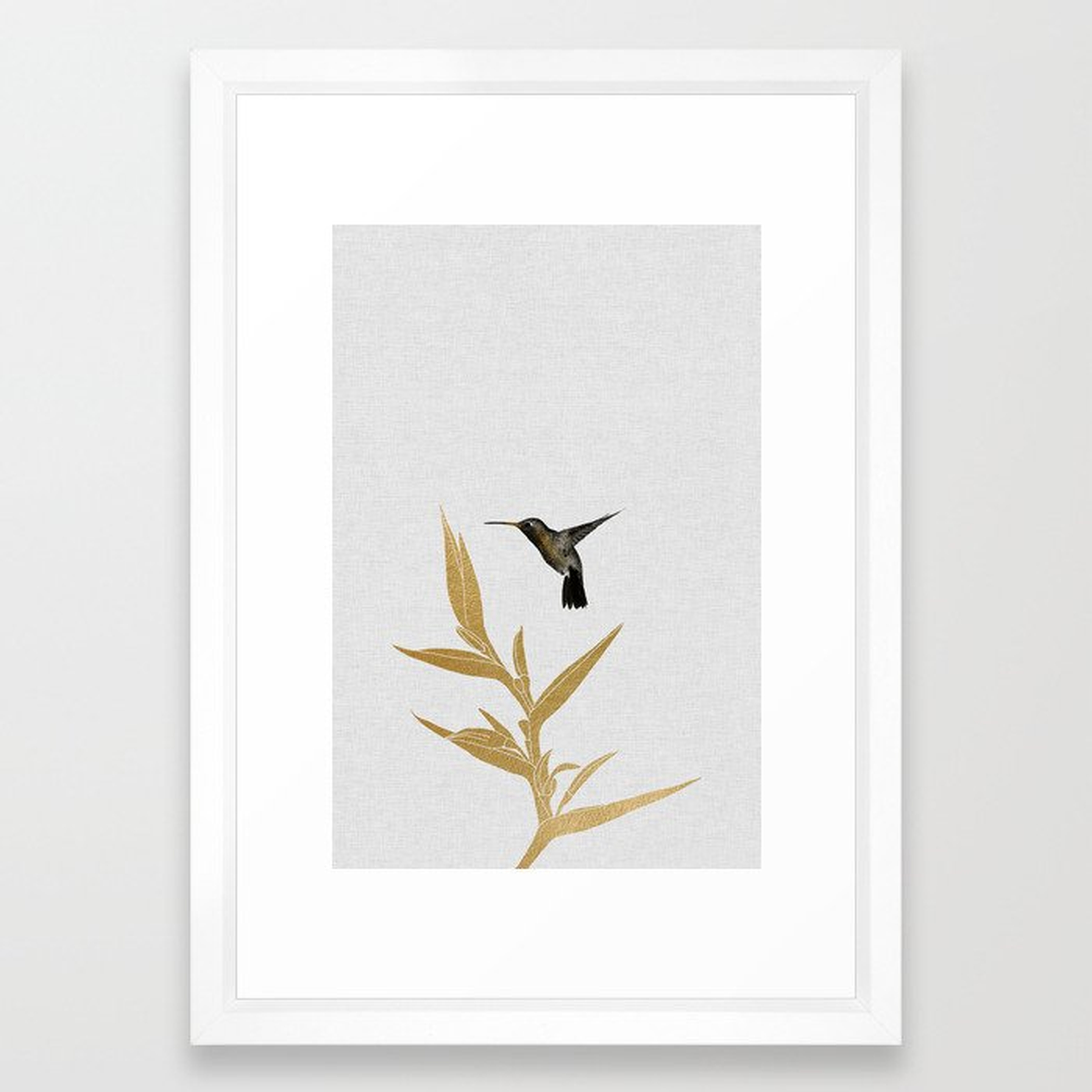 Hummingbird & Flower II Framed Art Print - Society6