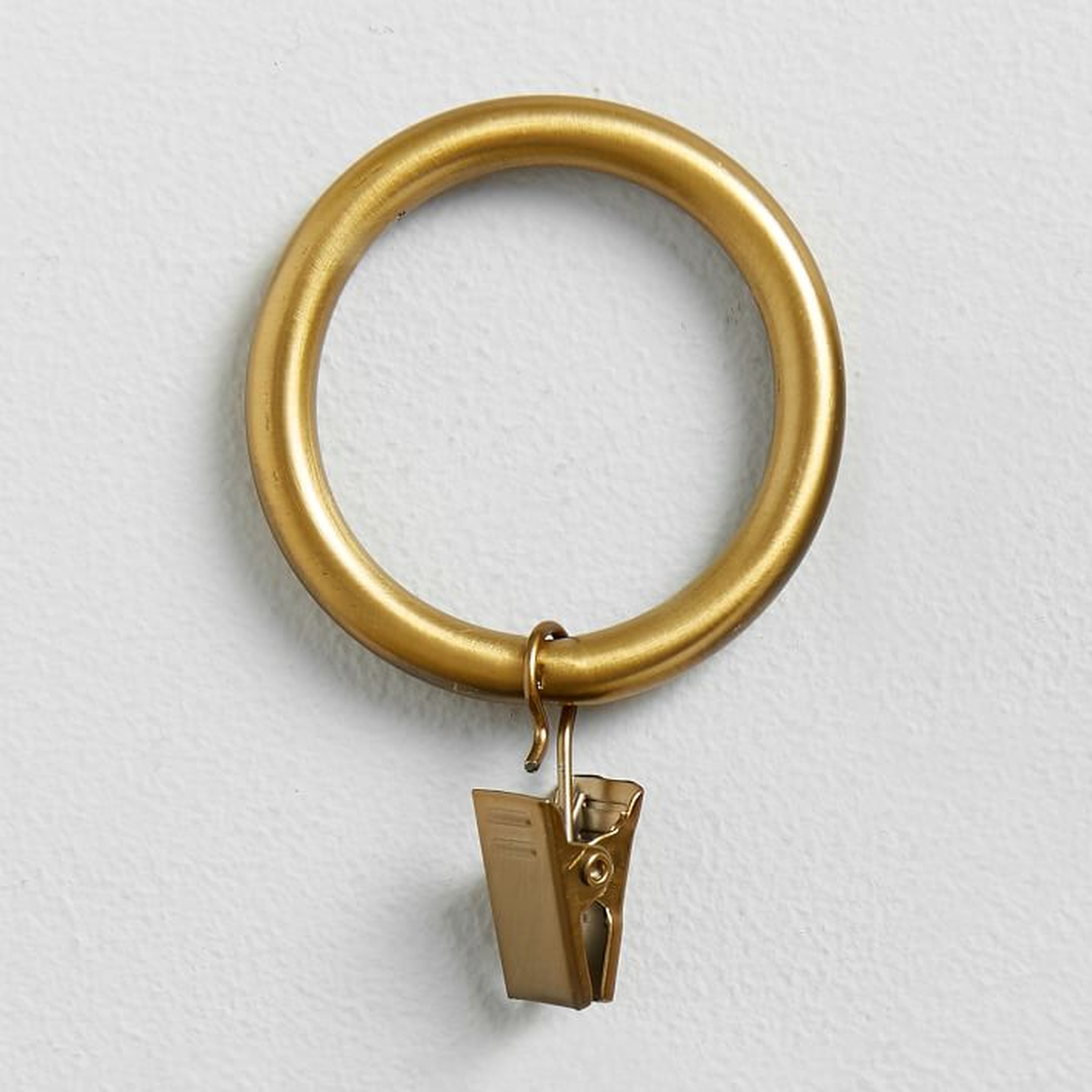 Classic Steel Curtain Rings with Clips, .75", Brass - Pottery Barn Teen
