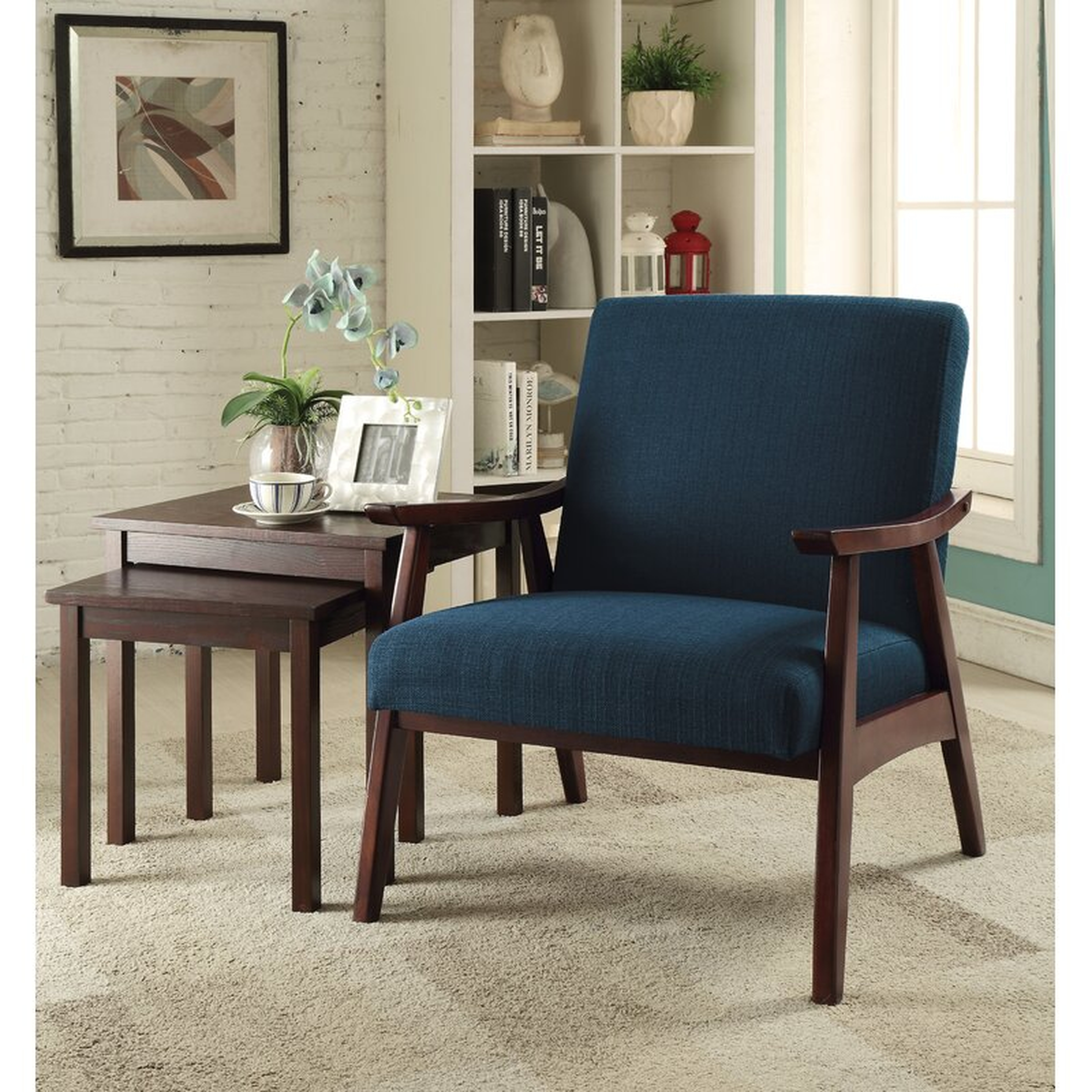 Newnan 26.5'' Wide Tufted Polyester Lounge Chair, Azure - Wayfair