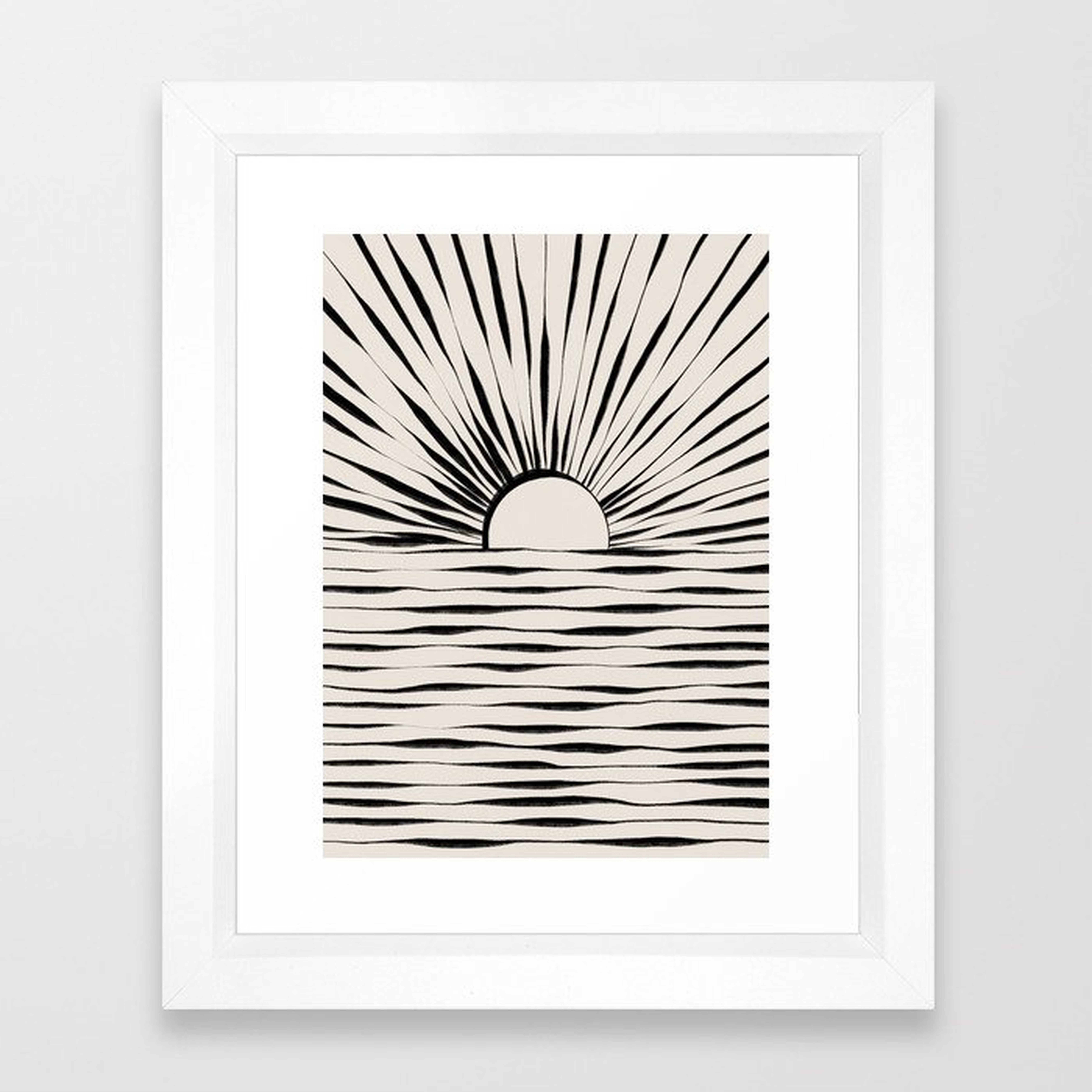 Minimal Sunrise / Sunset Framed Art Print -10x12 - vector white frame - Society6