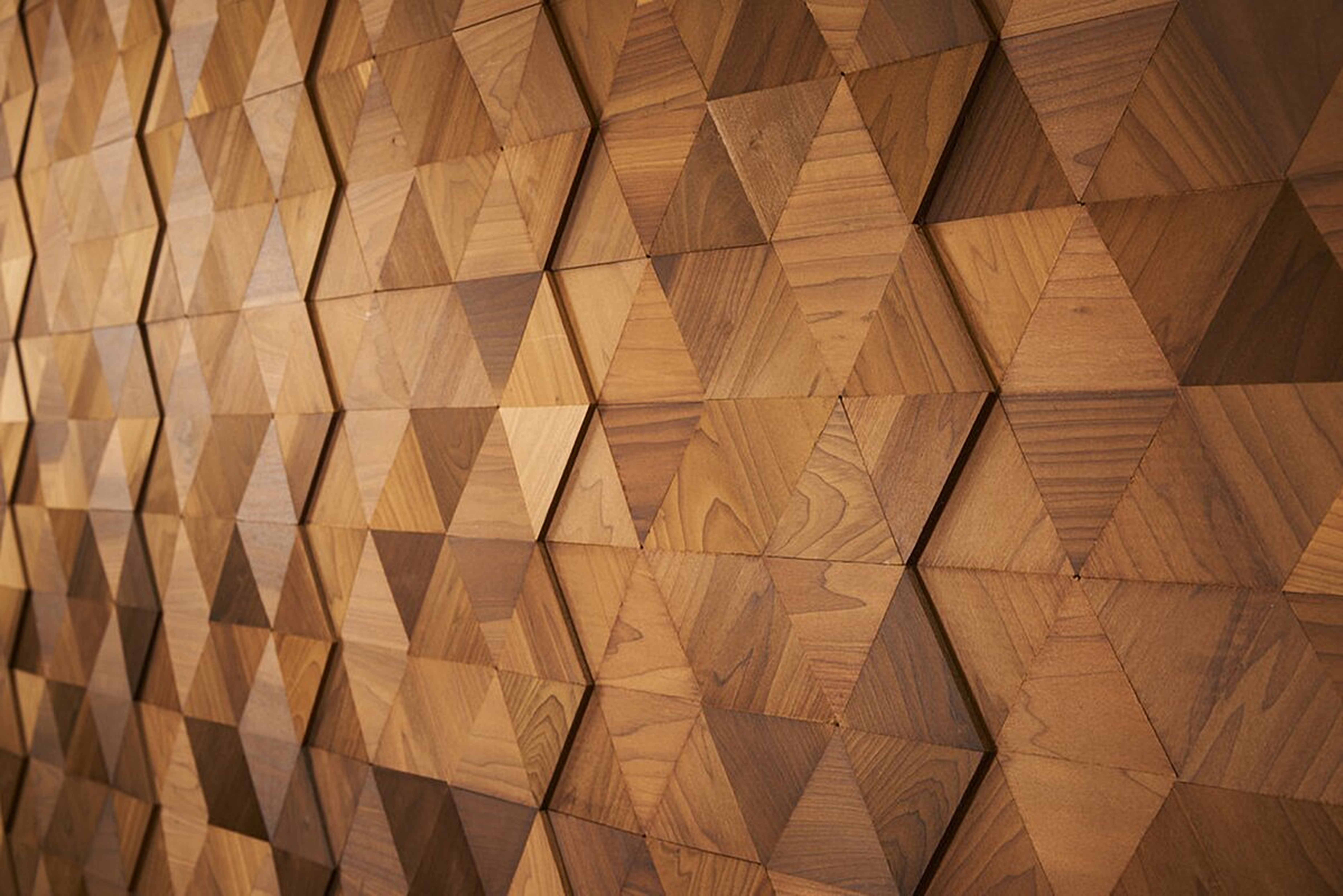 Rhombus Play 14" x 48.5" Solid Wood Wall Paneling in Matte Brown - Wayfair