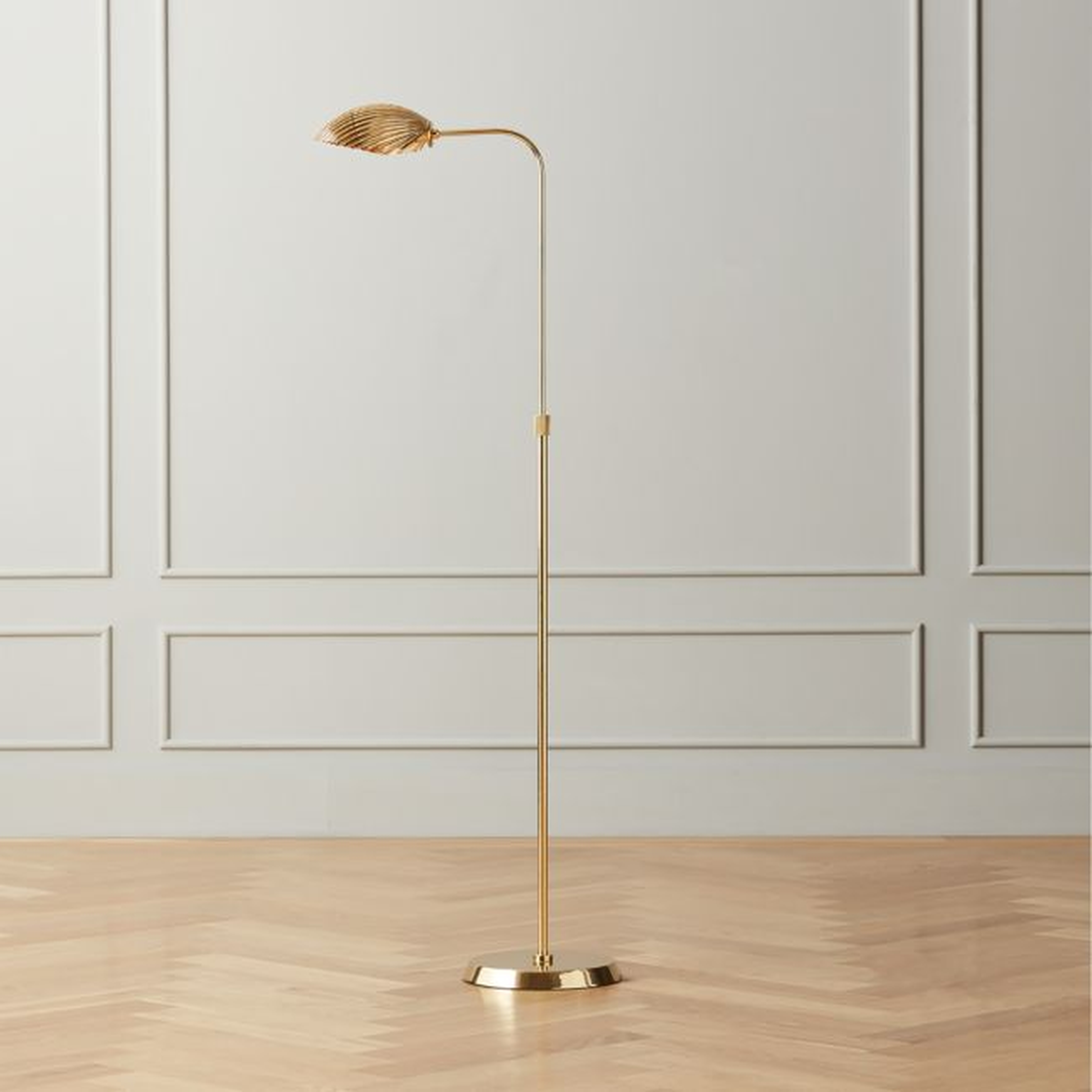 Crinkle Polished Brass Floor Lamp - CB2