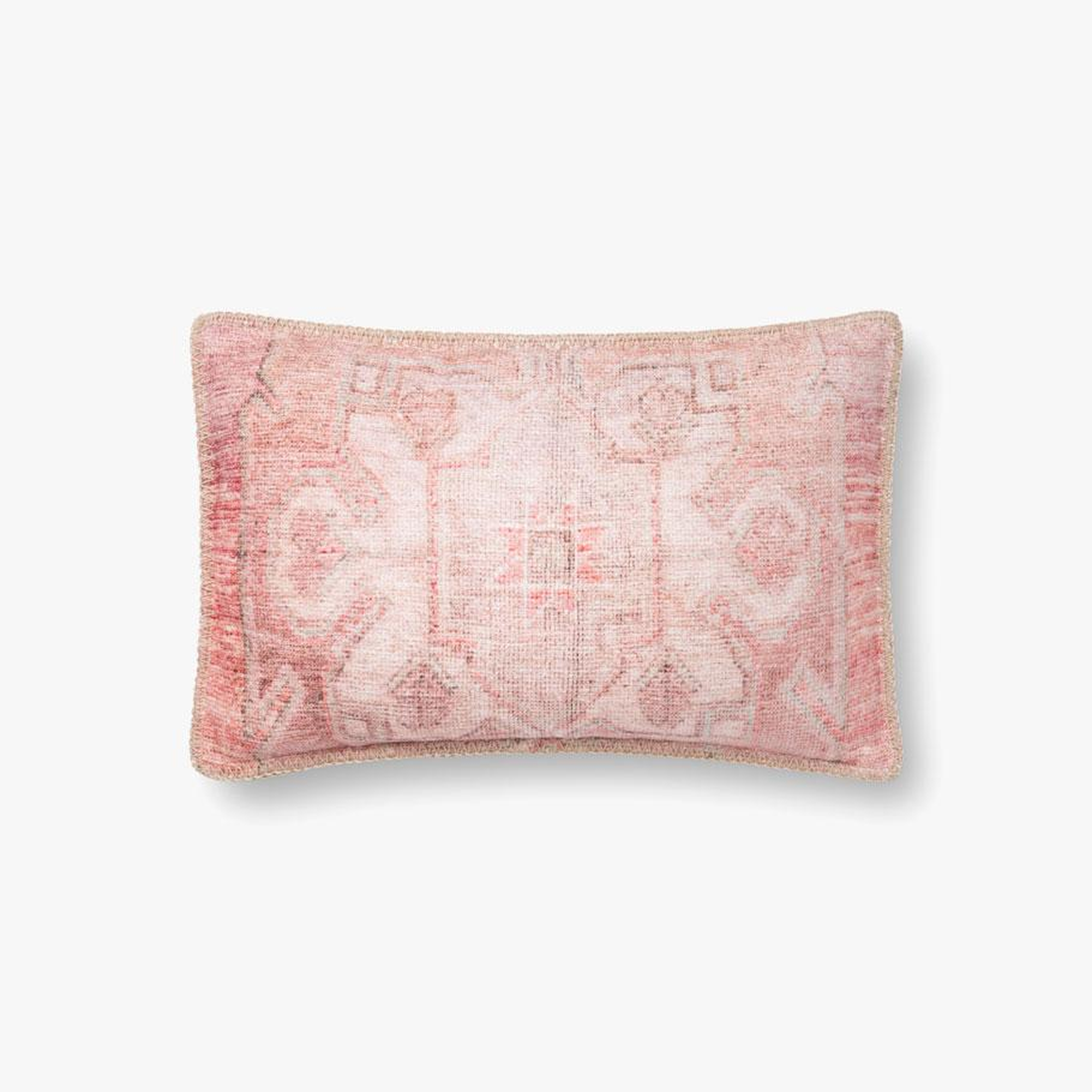 Loloi PILLOWS P0851 Pink 13" x 21" Cover w/Poly - Loloi Rugs