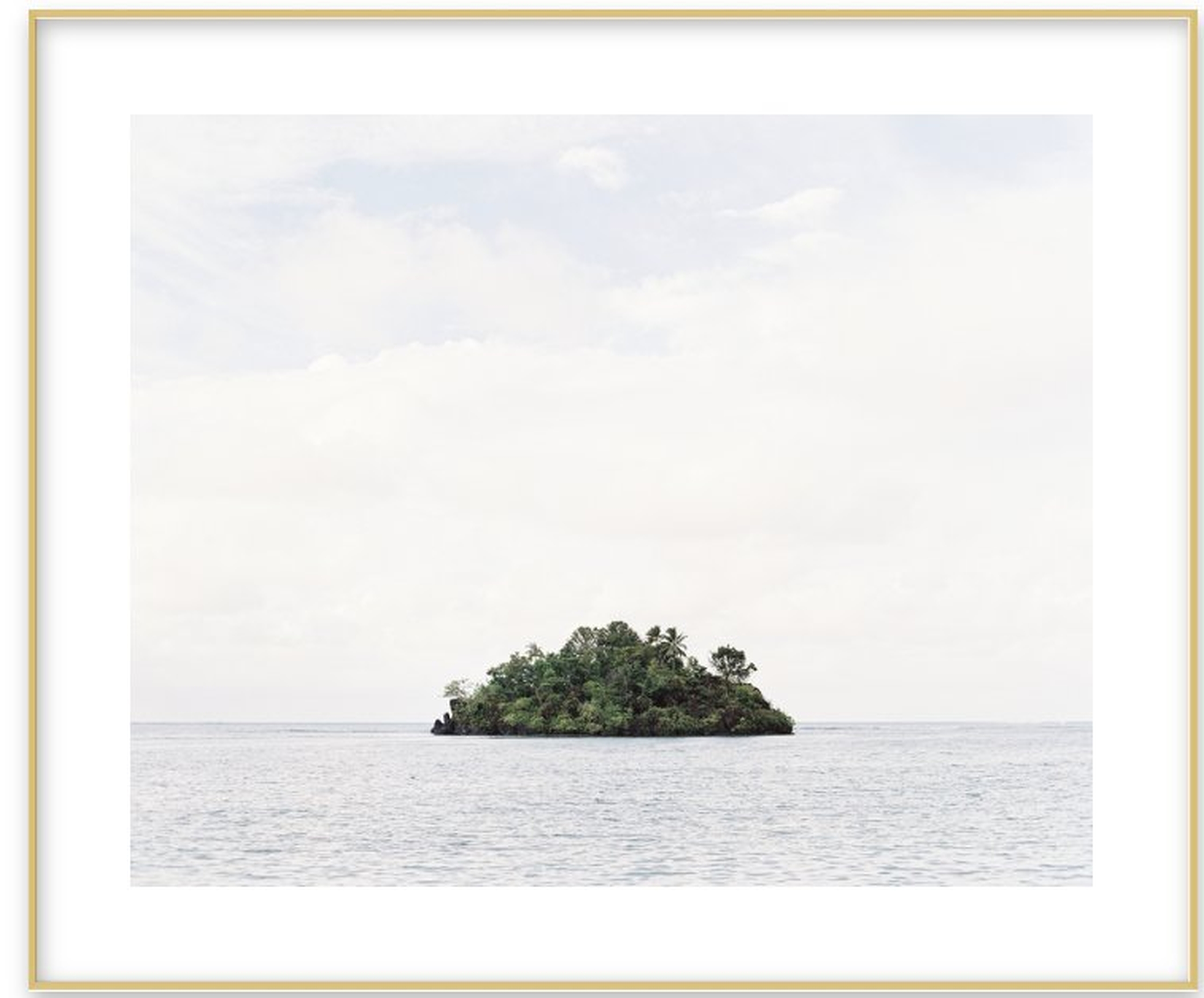 Island by Andrew Jacona , Frosted gold Metal frame with matte - Artfully Walls