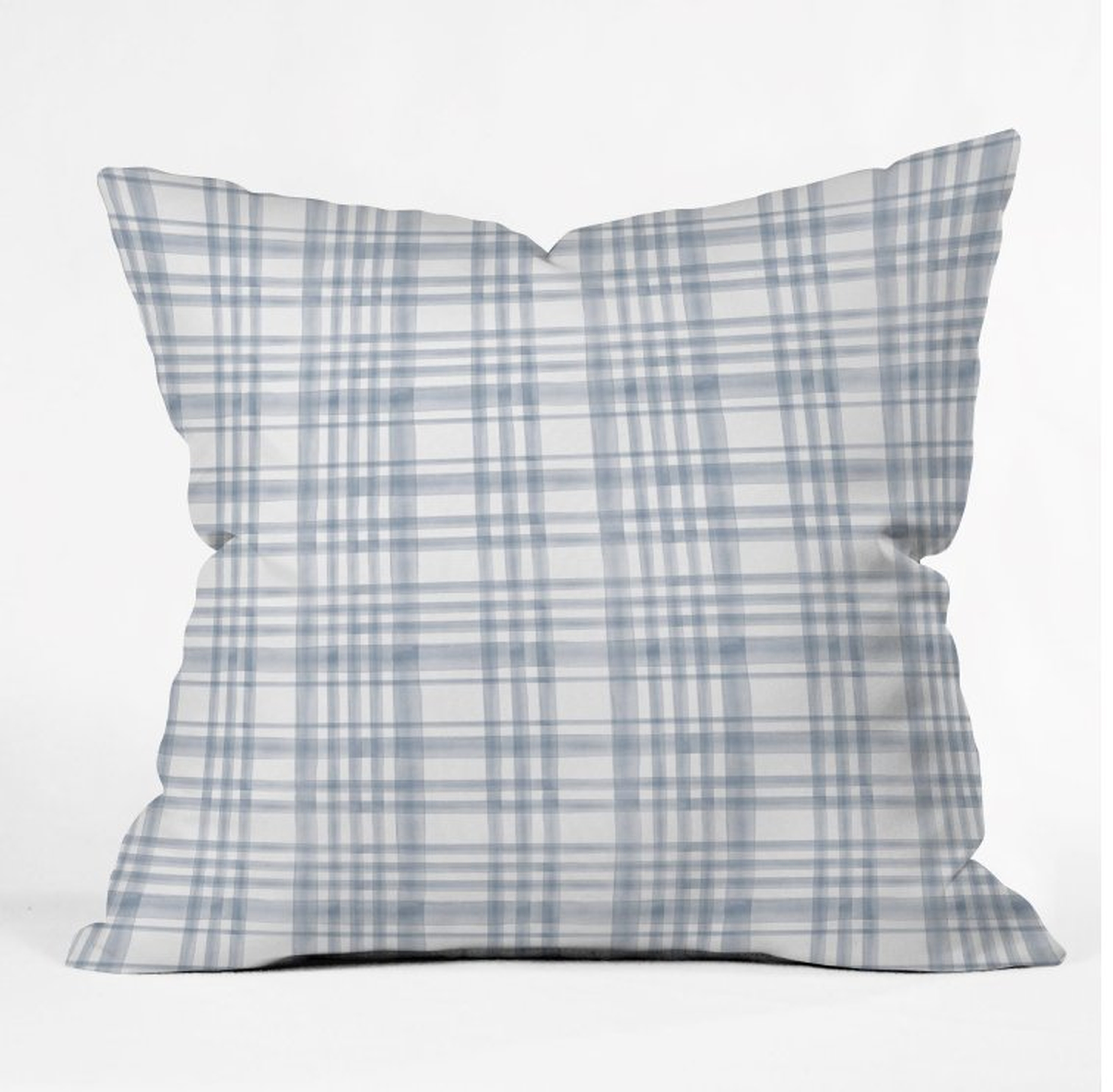 WINTER WATERCOLOR PLAID BLUE Throw Pillow - Wander Print Co.