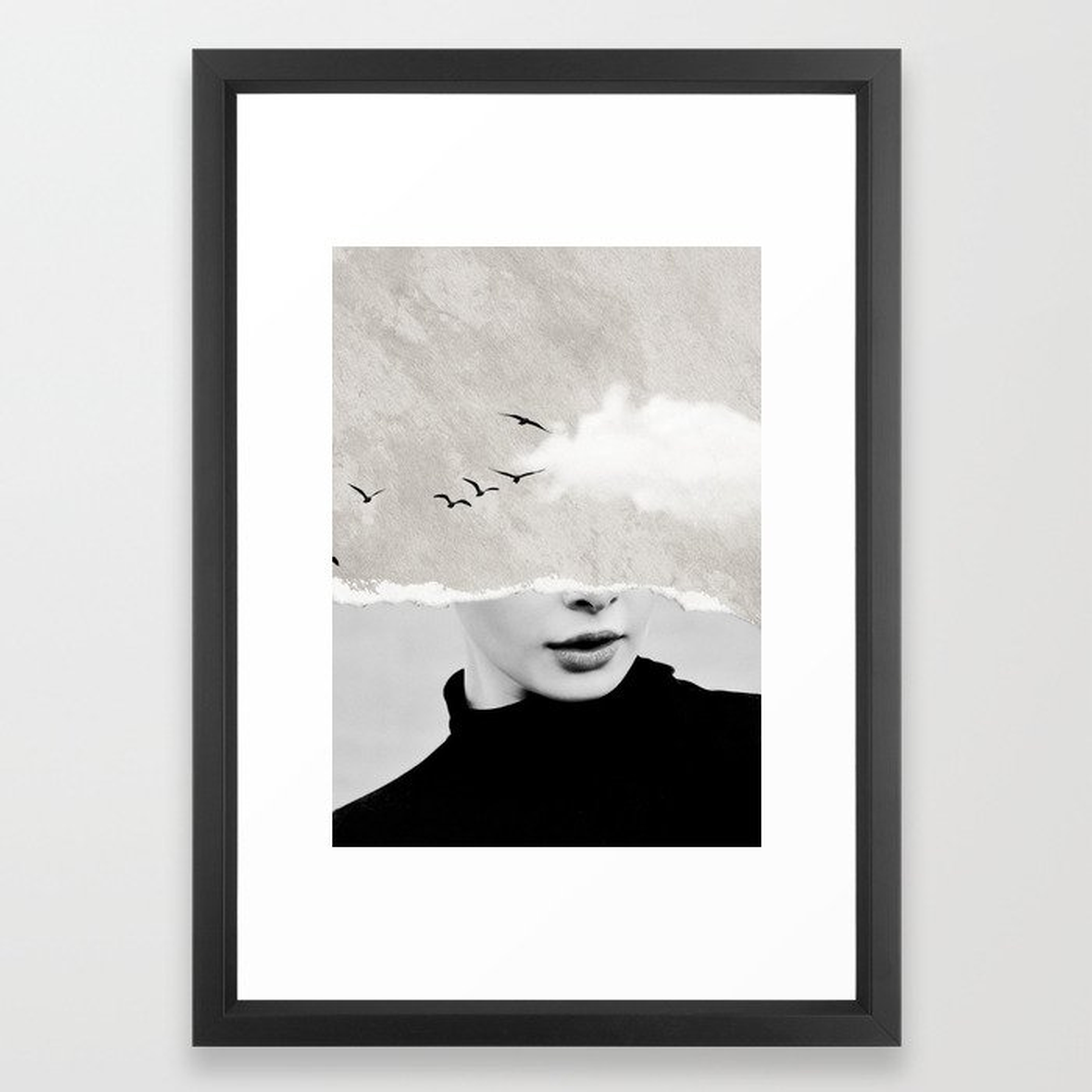Minimal collage /silence Framed Art Print - Society6
