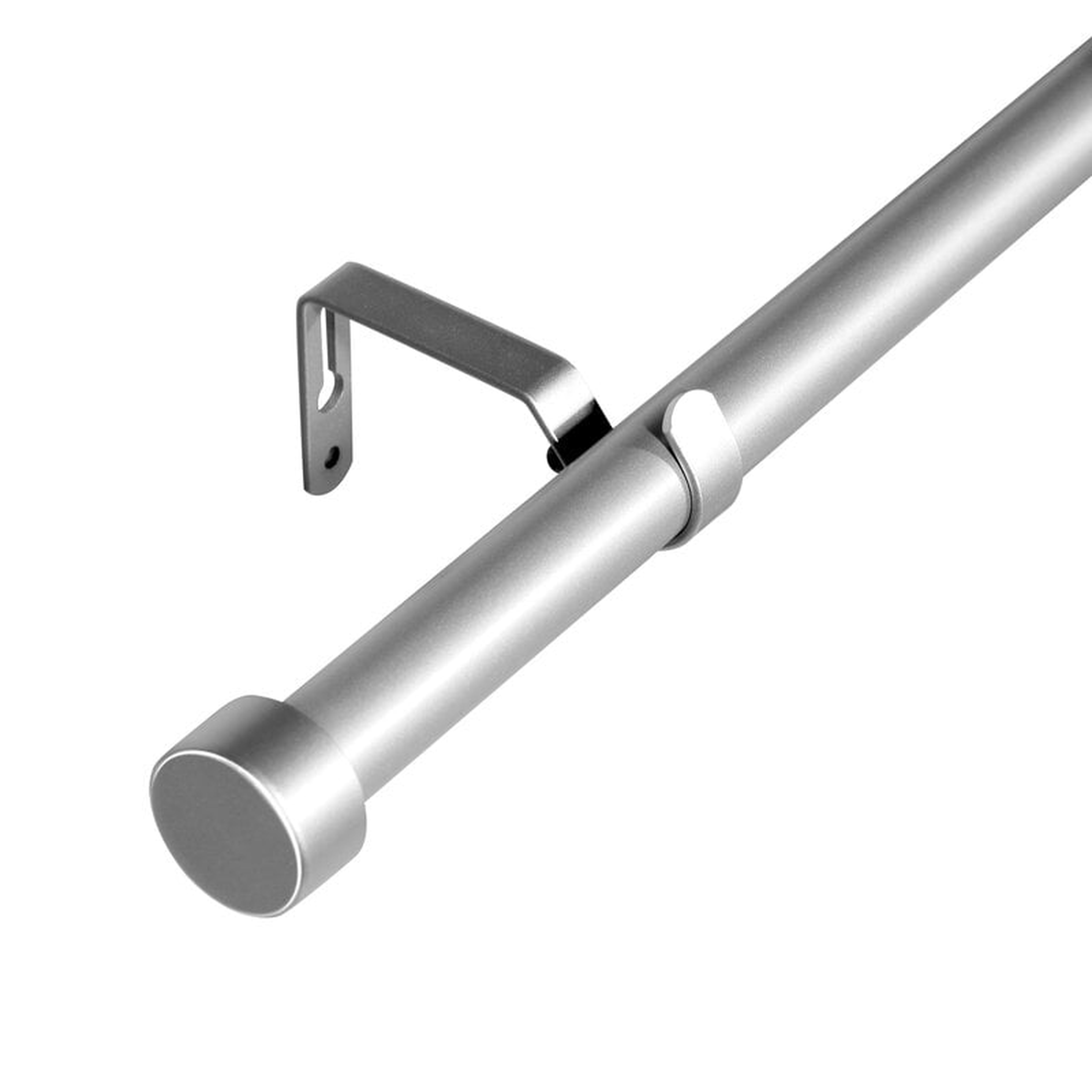 Choukri Adjustable 1" Single Curtain Rod in Silver - Wayfair