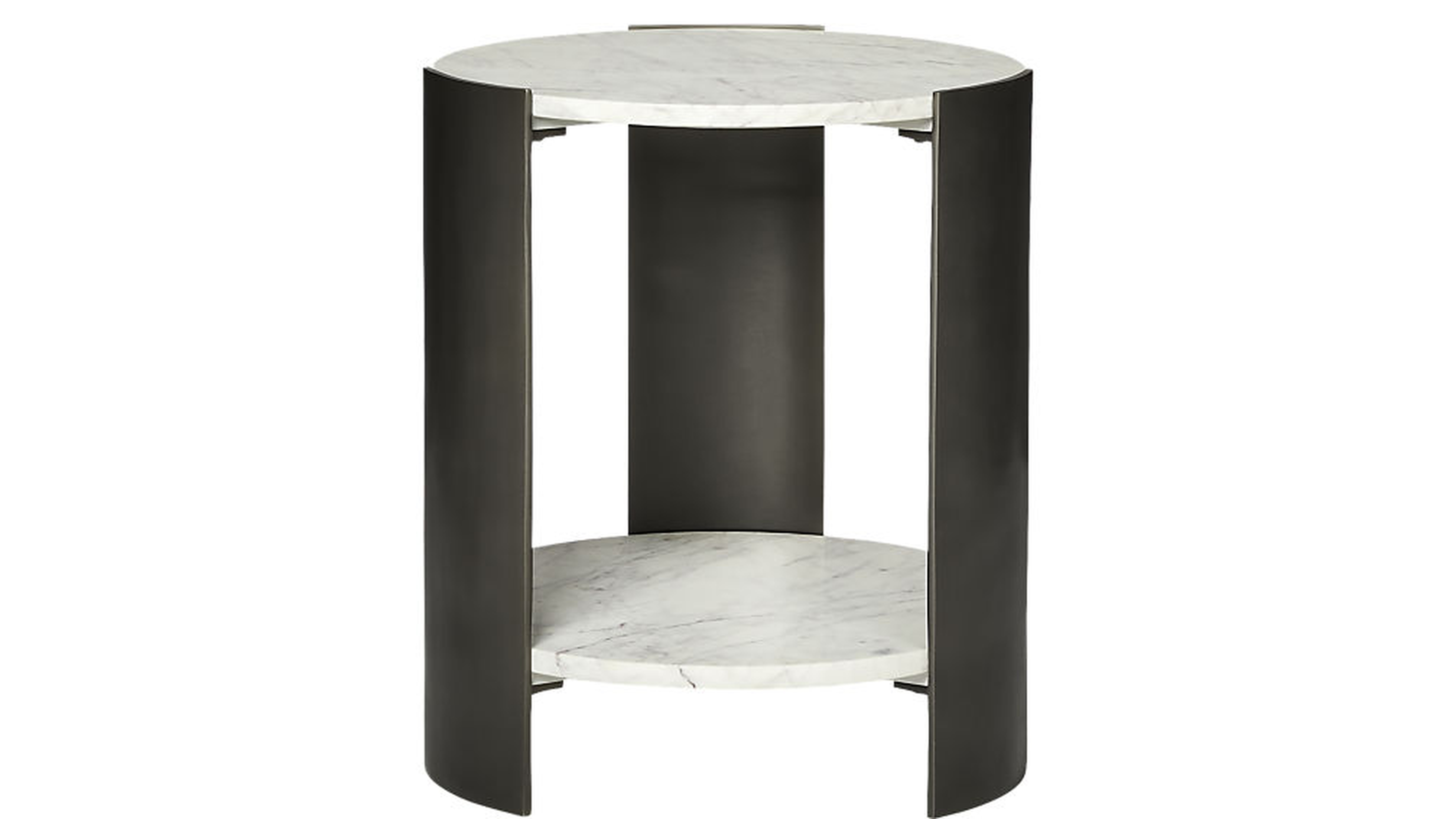 BERET MARBLE 2-TIER SIDE TABLE - CB2
