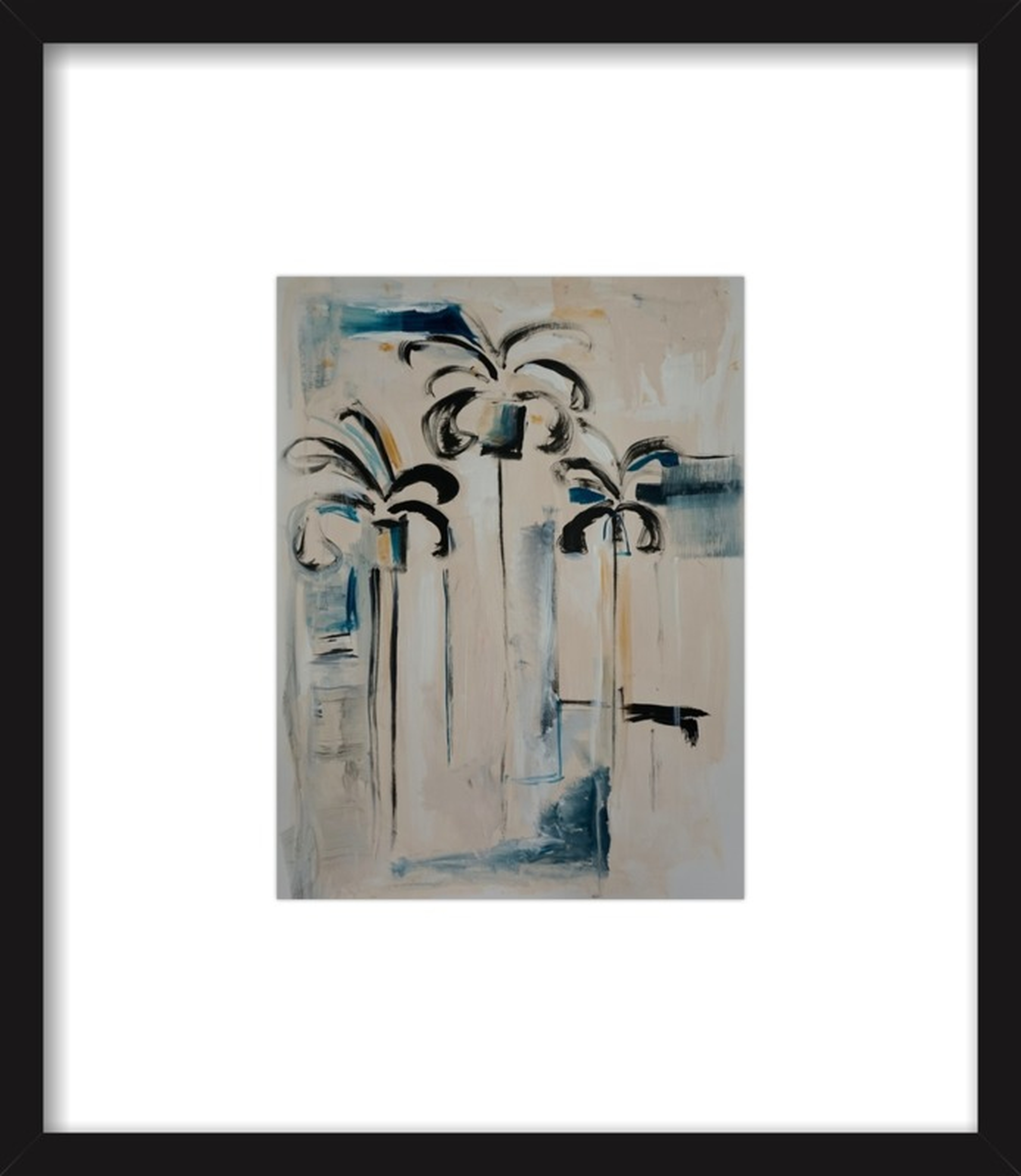 Emerging Palms - 8x10", Thin Black Wood Frame with Matte - Artfully Walls