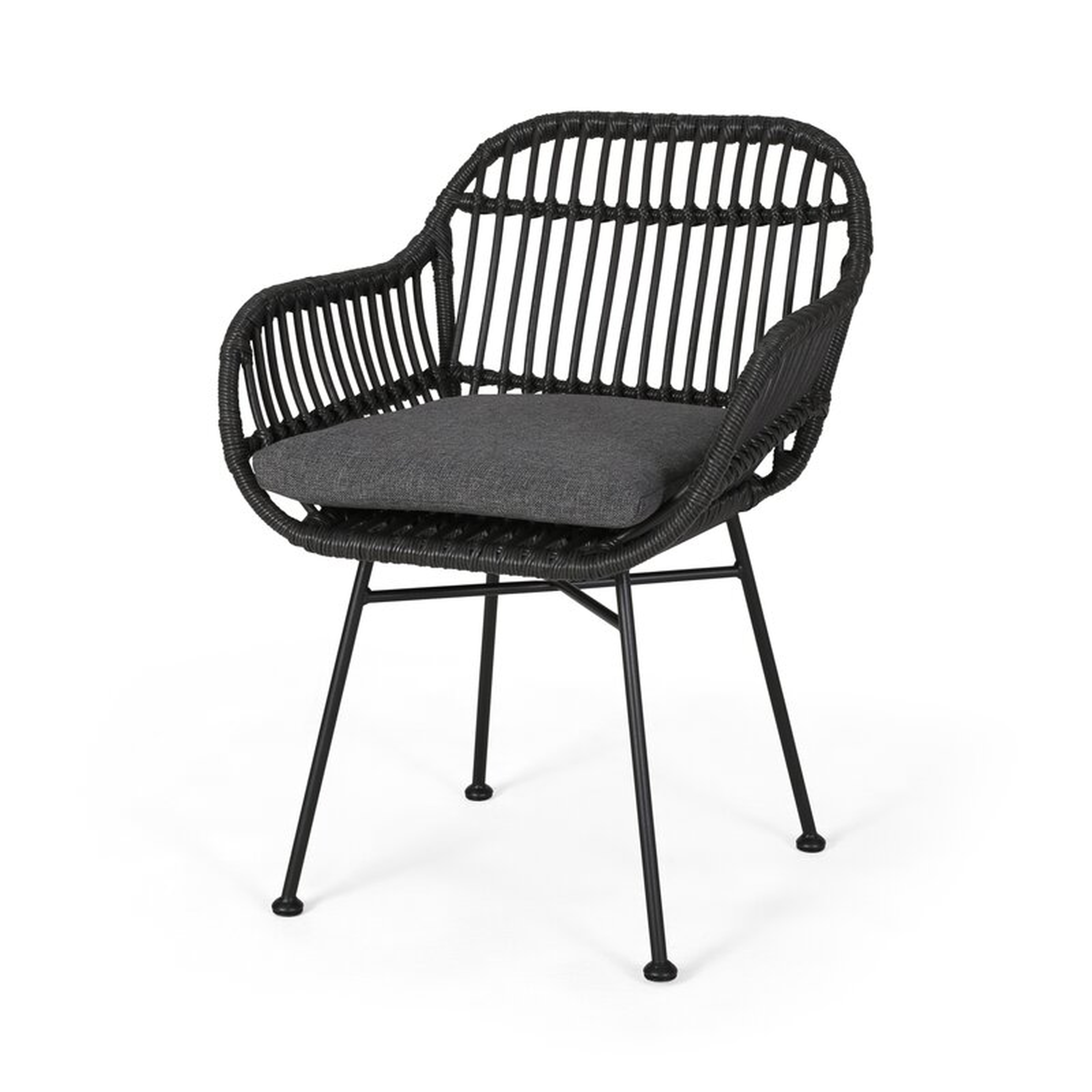 Maspeth Outdoor Woven Patio Chair with Cushion (set of 2) - Wayfair