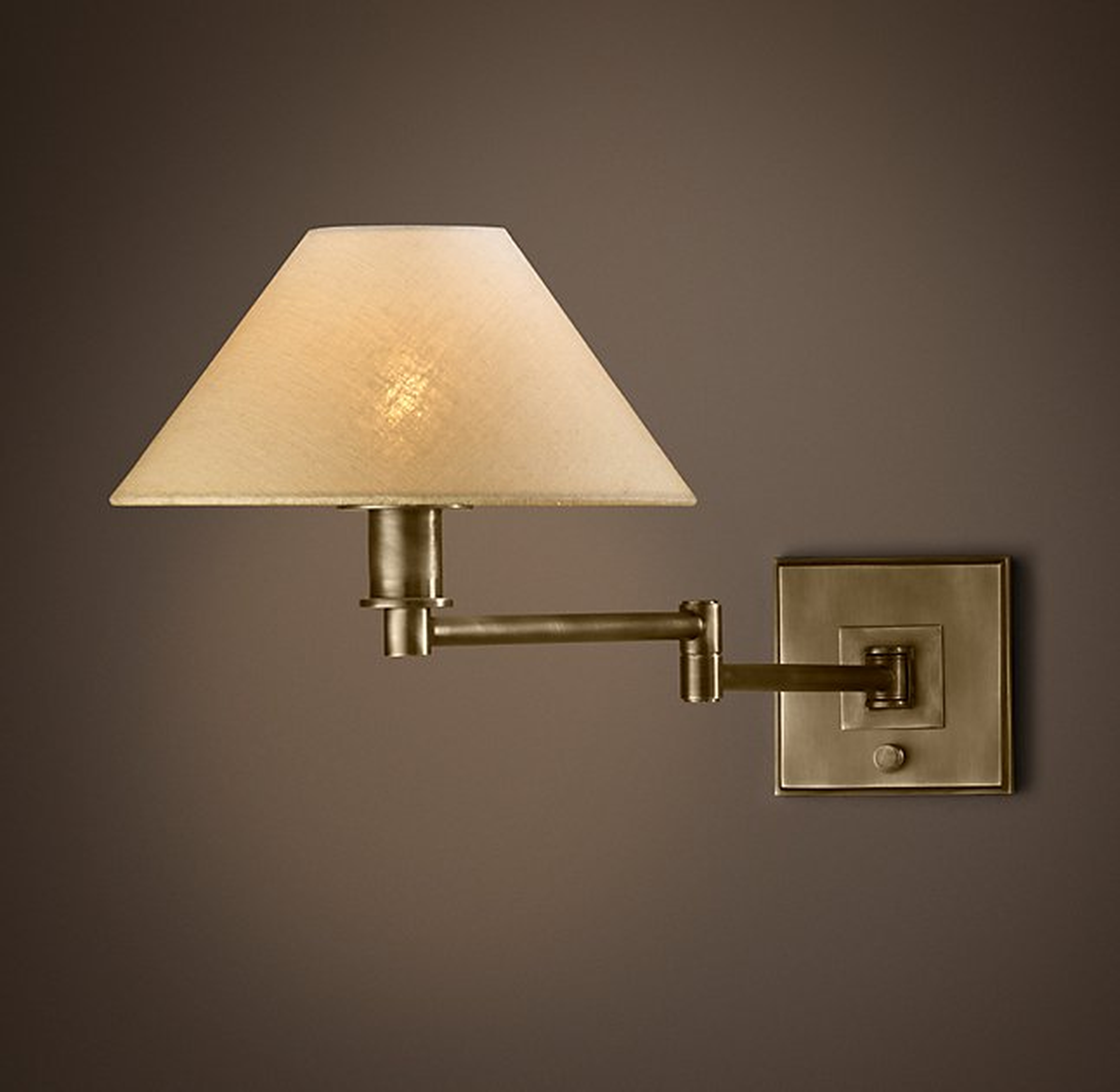 PETITE CANDLESTICK SWING-ARM SCONCE WITH LINEN SHADE - RH