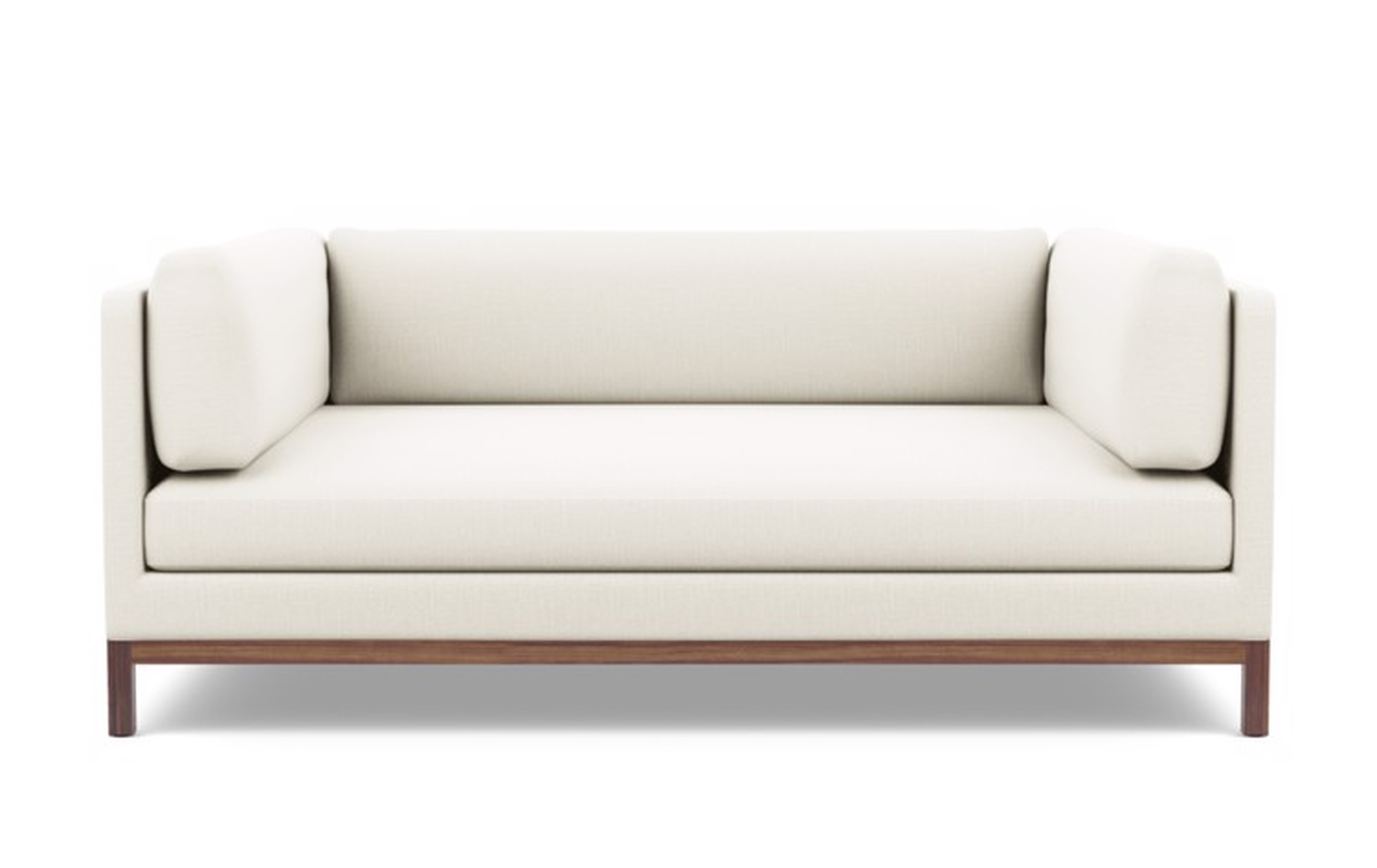 Jasper Long Two-Arm Sofa, Ivory, Walnut Base - Interior Define