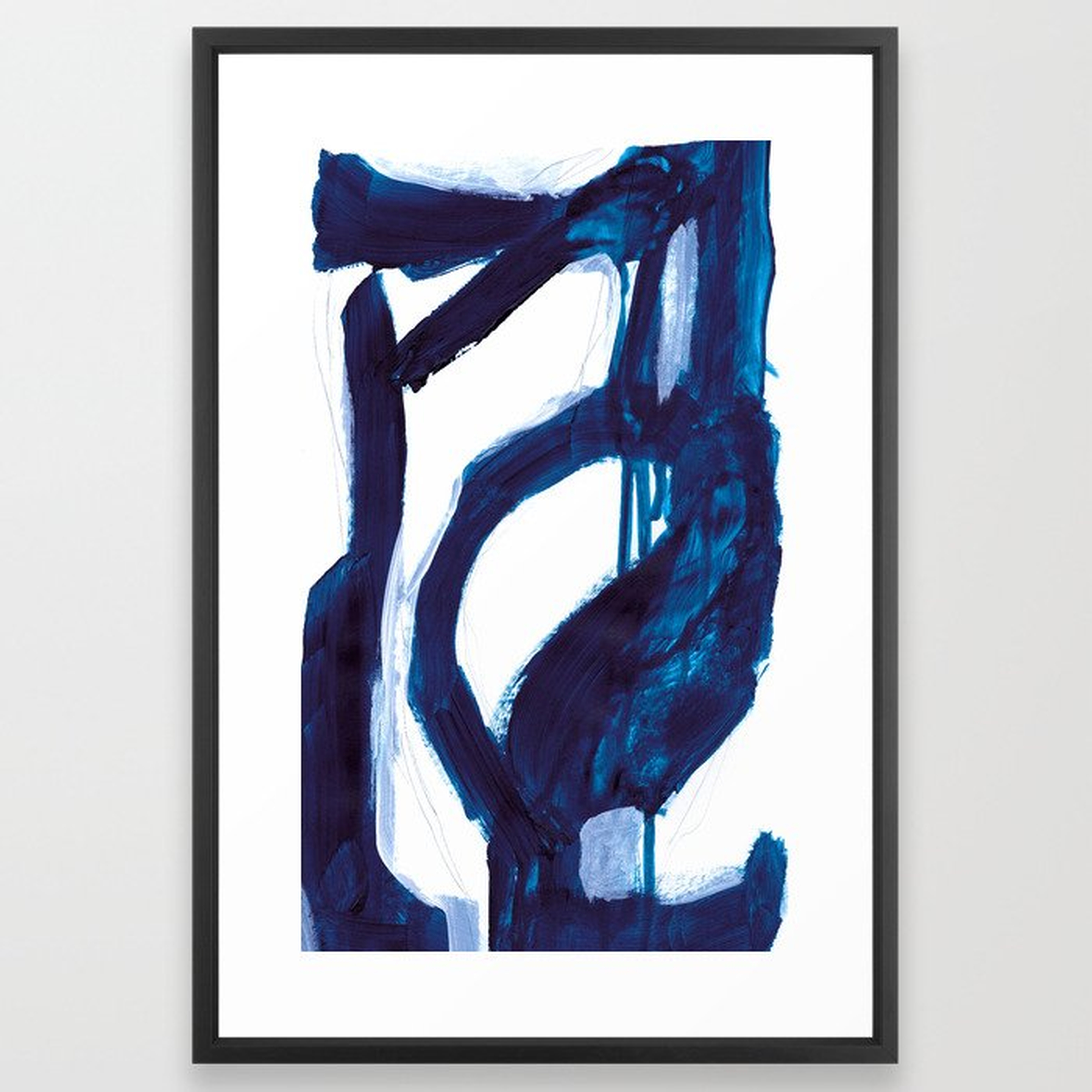 Blue Abstract Framed Art Print, 26" x 38" - Society6