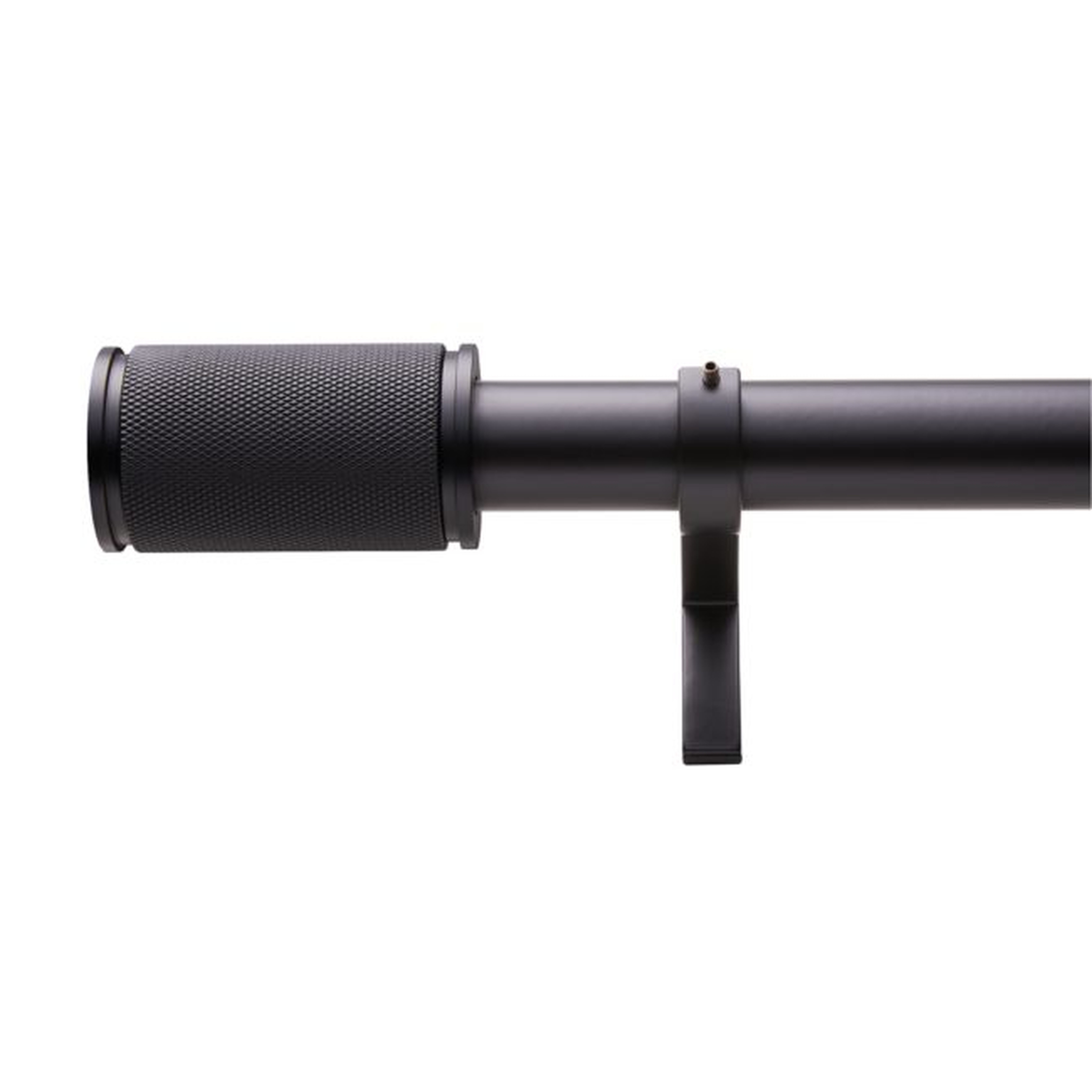 Matte Black Ring Finial Curtain Rod Set 88"-120"x1.25"Dia. - CB2
