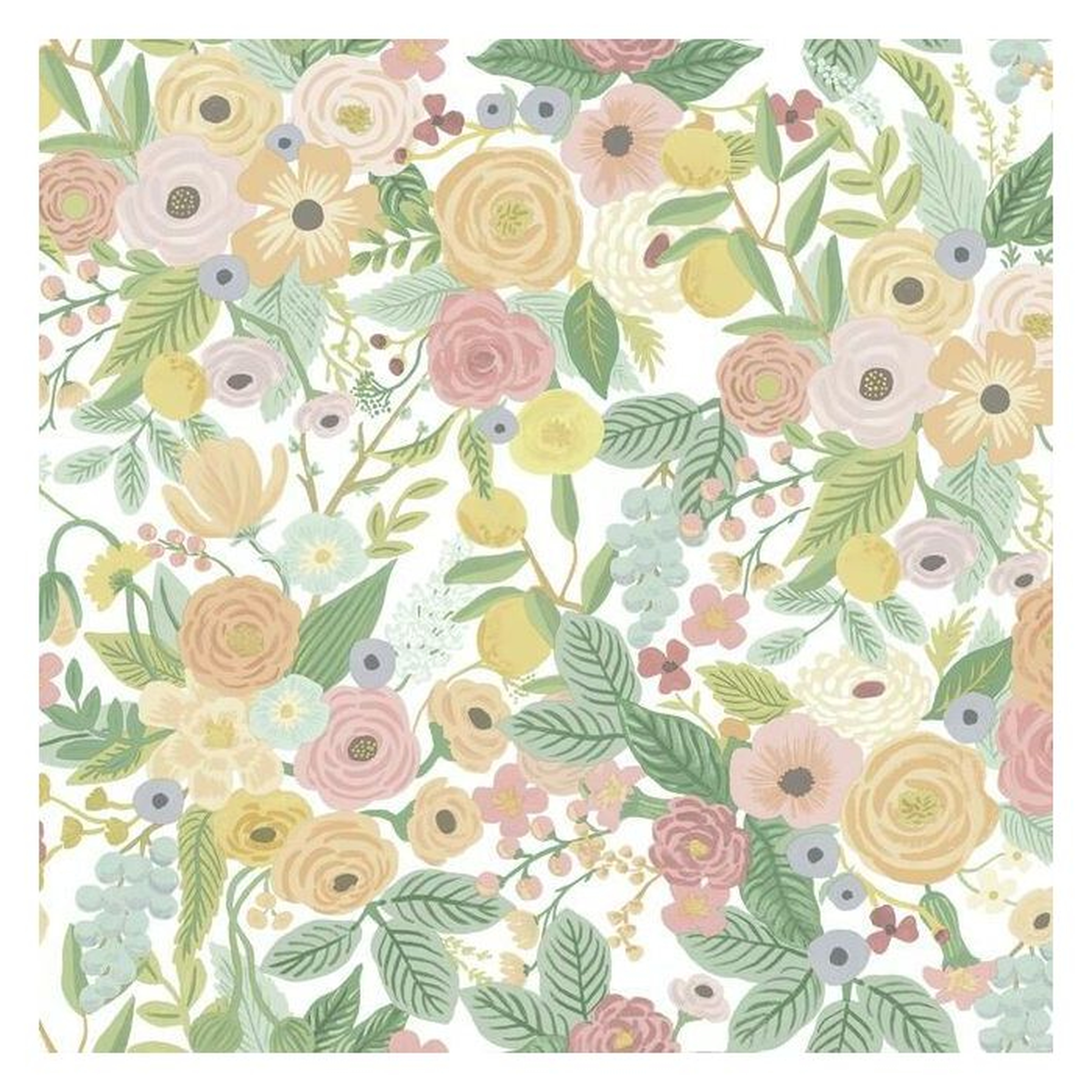 Garden Party Premium Peel and Stick Wallpaper - Pastels - York Wallcoverings