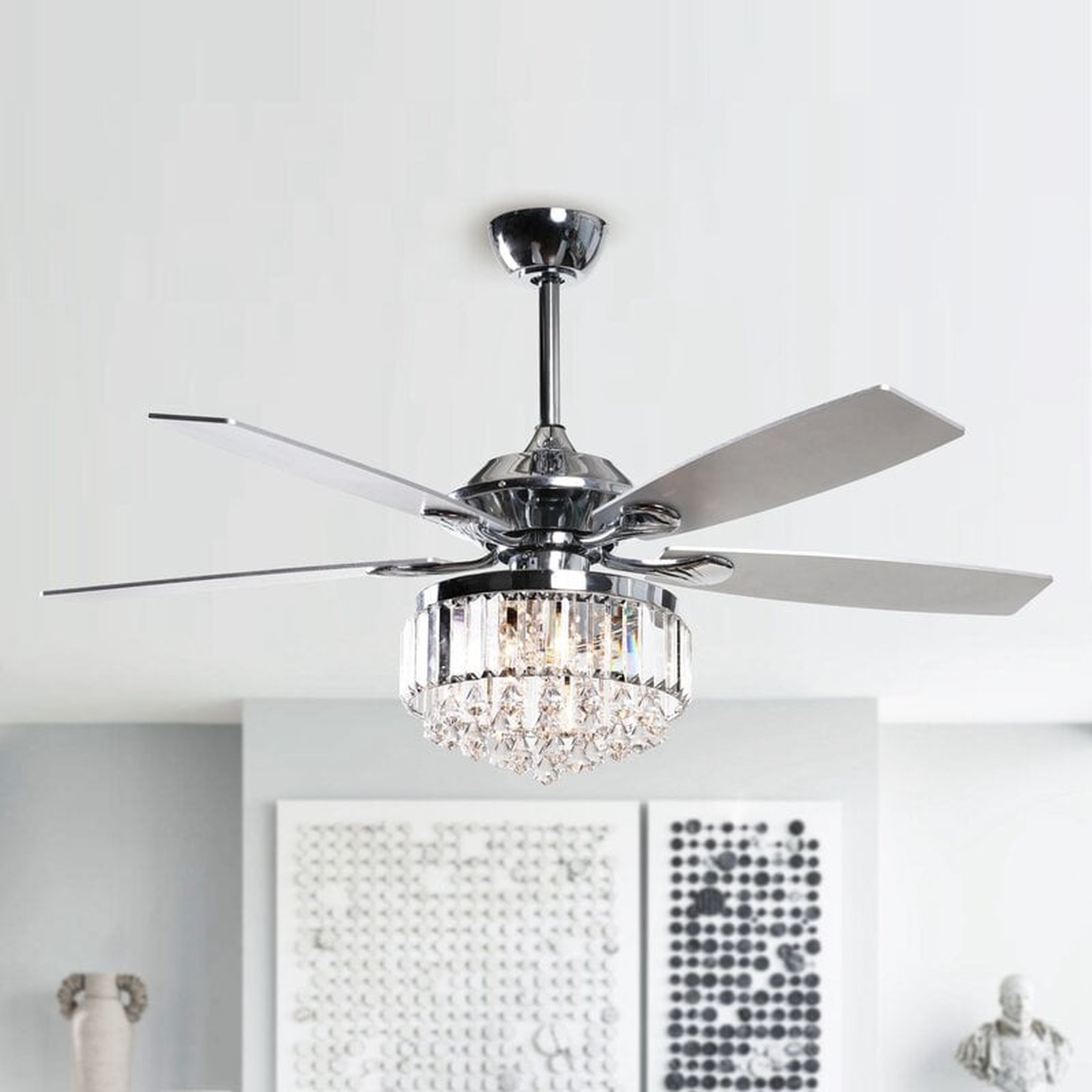 52'' Estill 5 - Blade Crystal Ceiling Fan with Remote Control and Light Kit Included - Wayfair