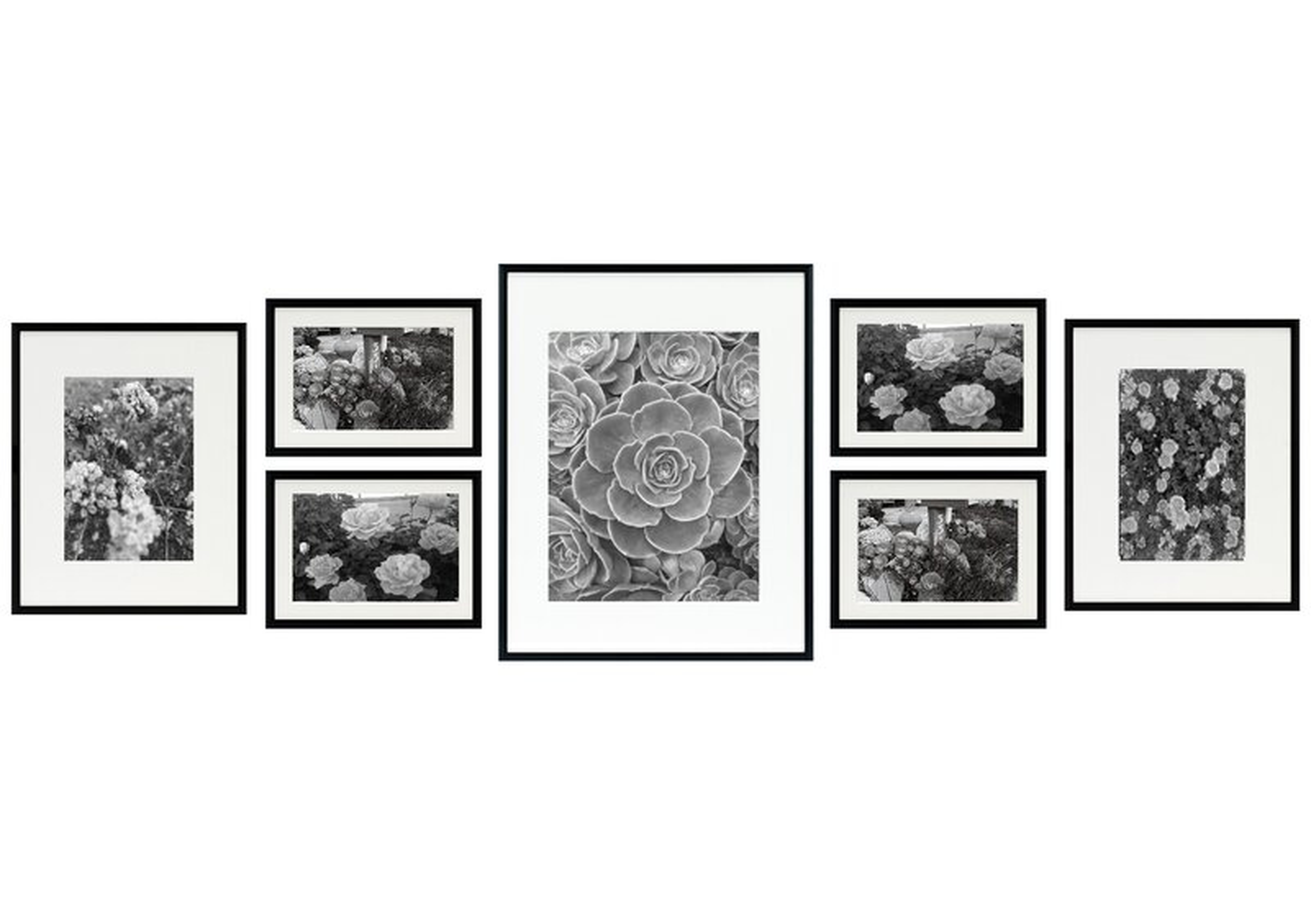 7 Piece Alisson Gallery Wall Aluminum Picture Frame Set-Black - Wayfair