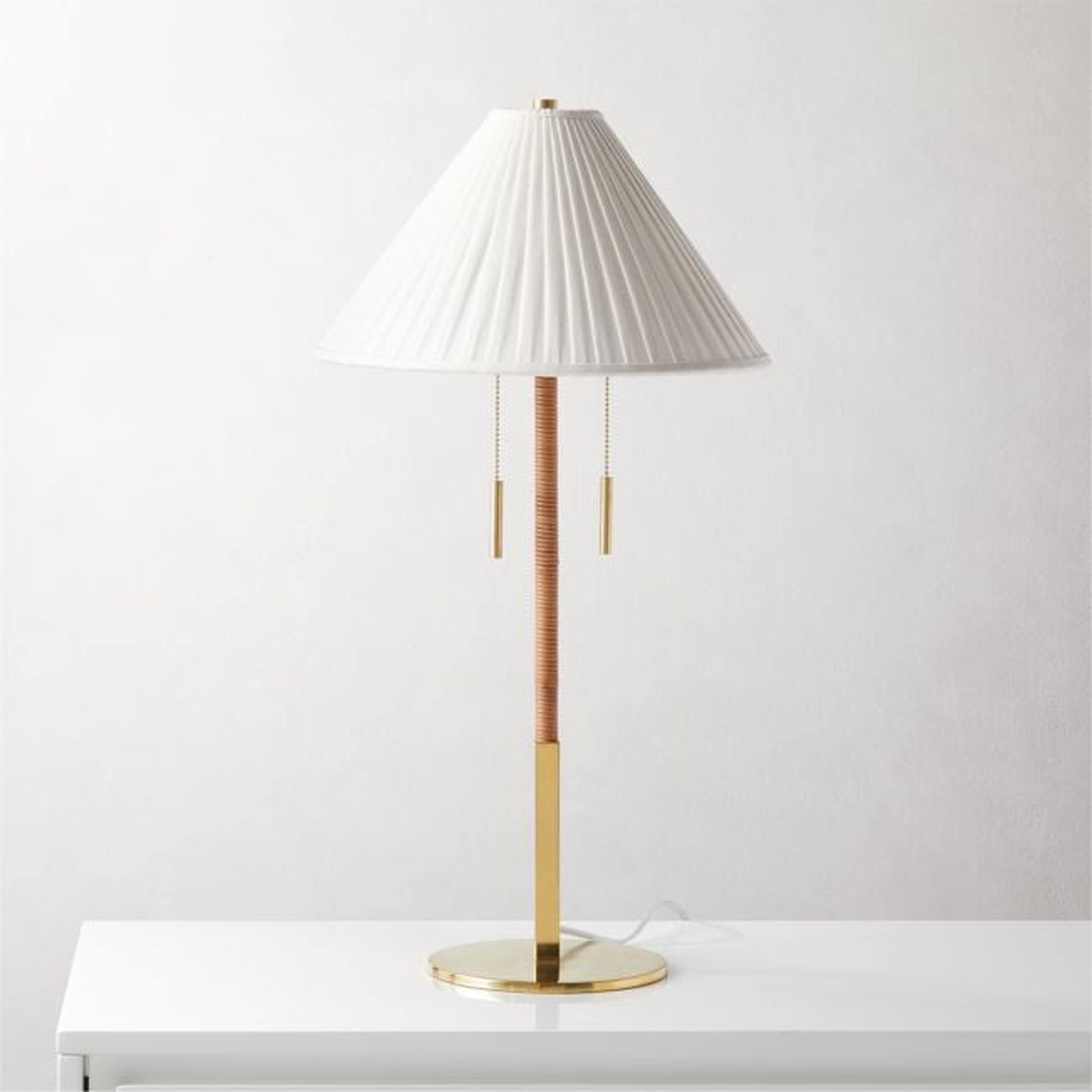Pogo Brass & Cane Table Lamp - CB2