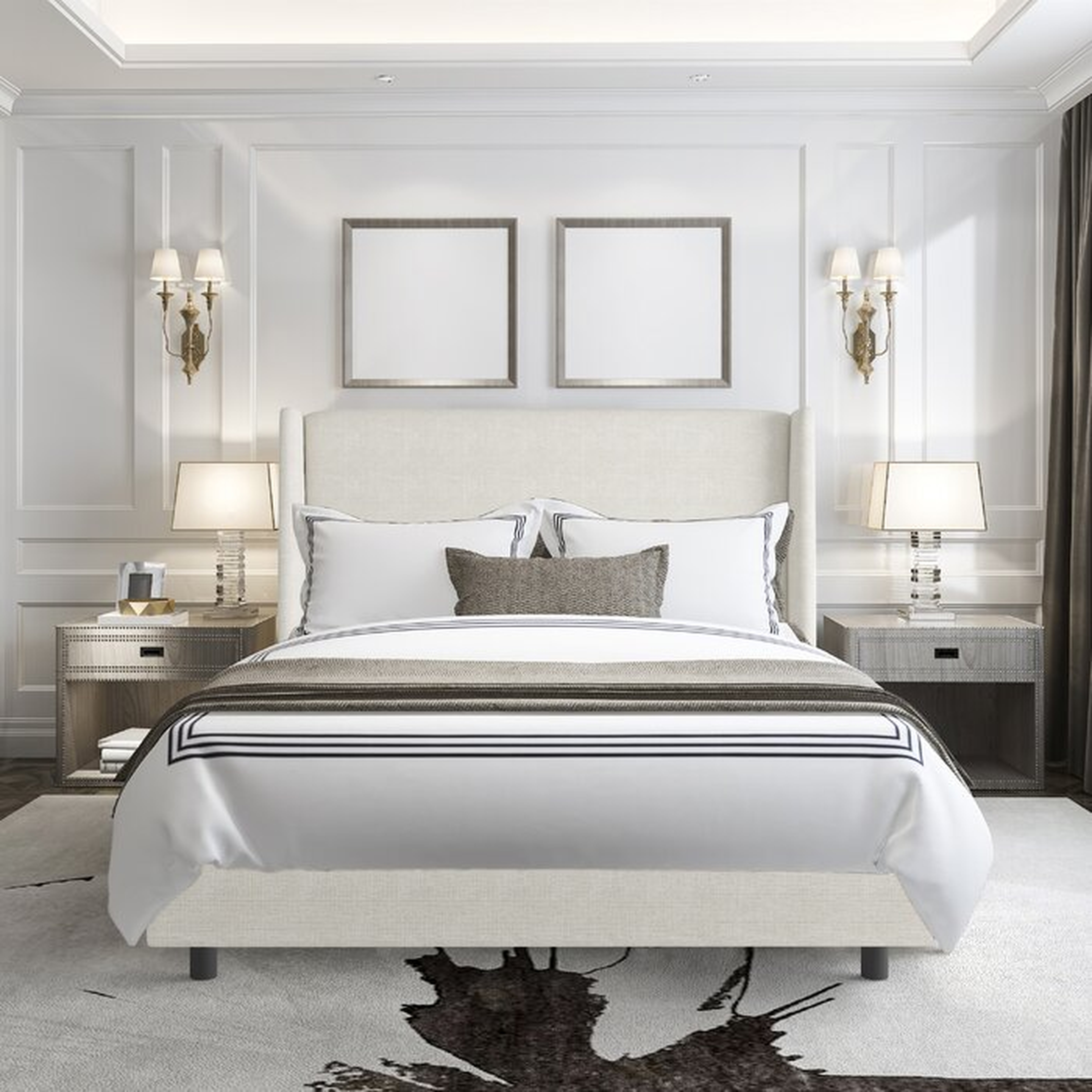 Alrai Upholstered Low Profile Standard Bed- King size - Zuma white - Wayfair