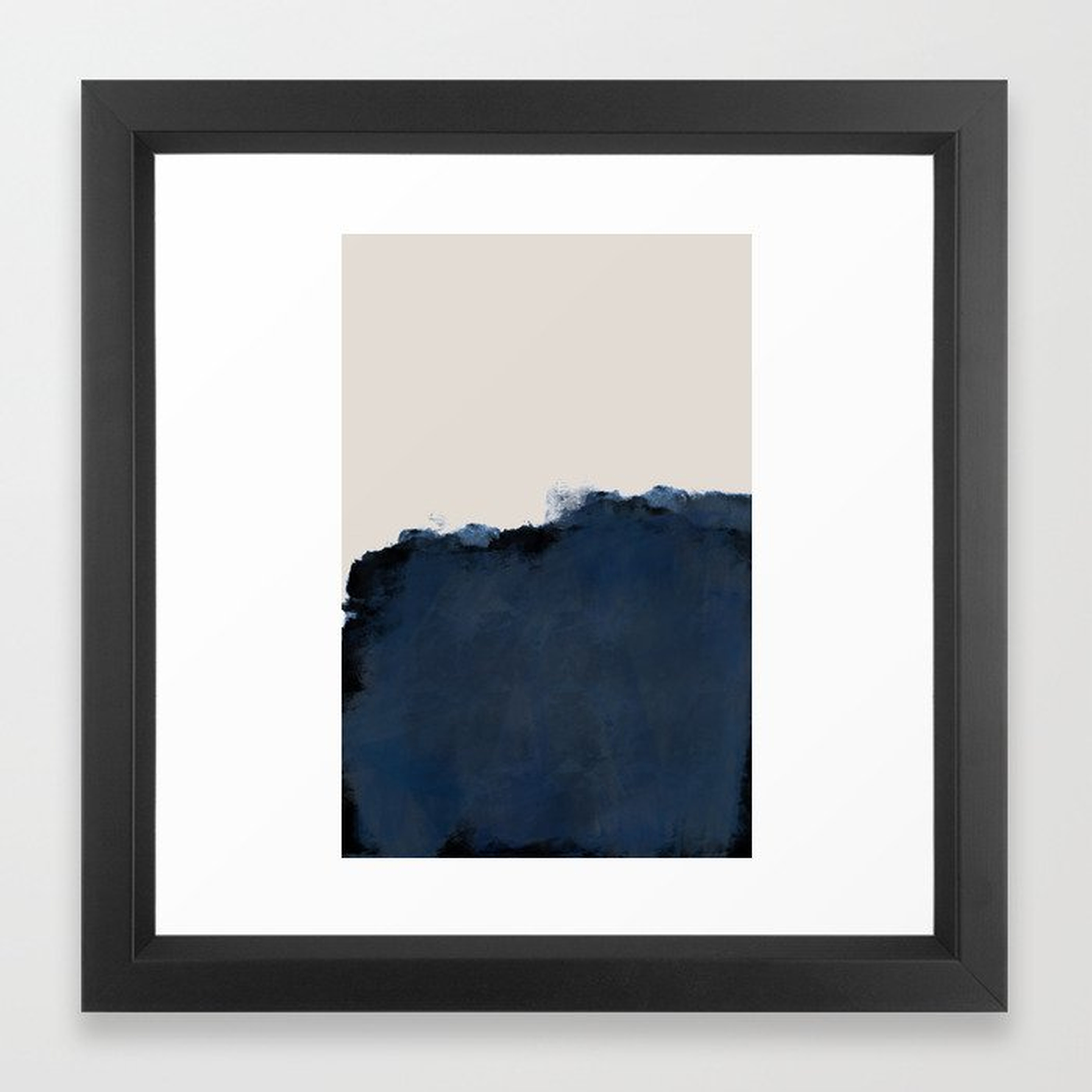 Abstract, blue, beige, indigo Framed Art Print, 12" X 12" - Society6