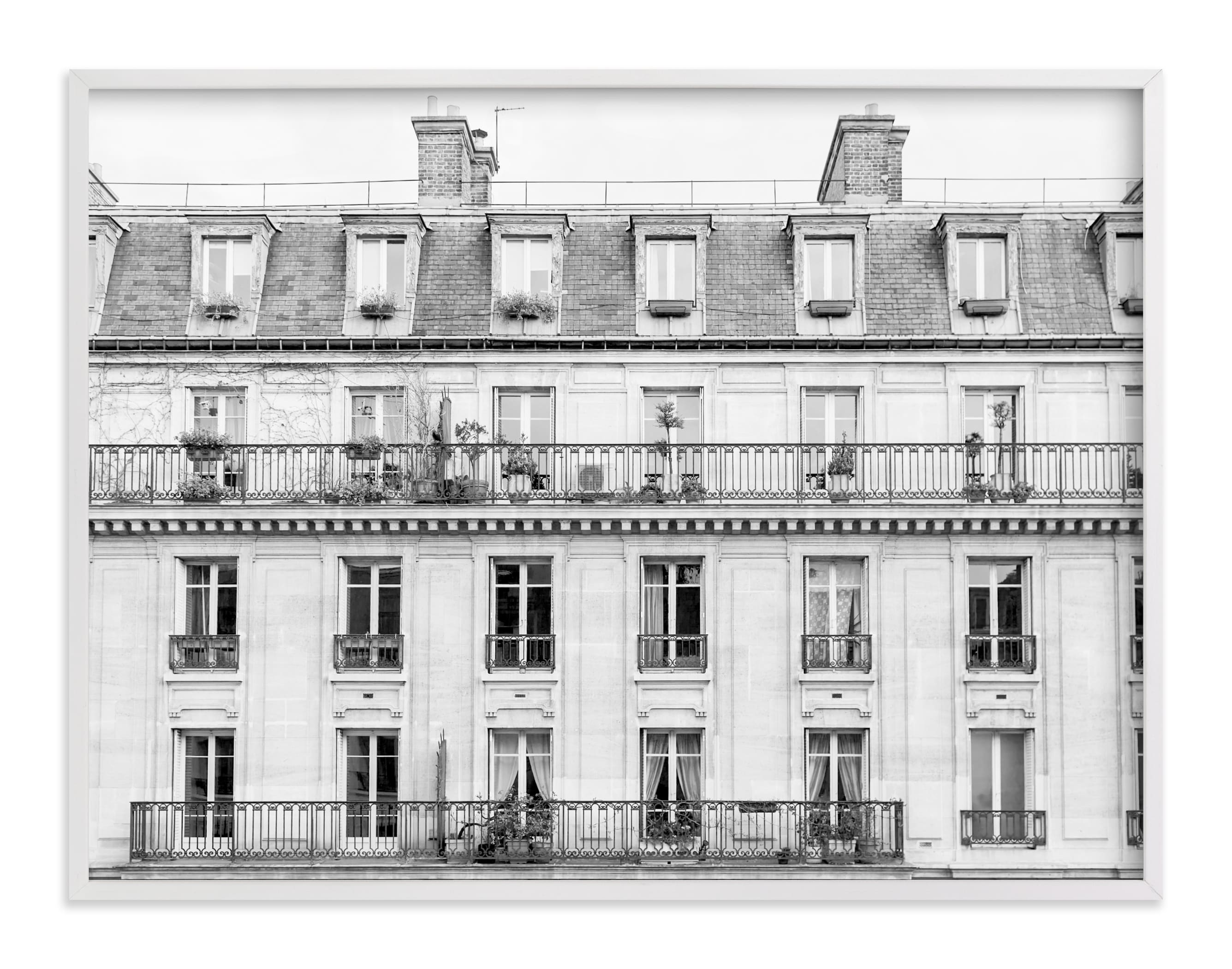 Days in Paris - 40" x 30" - white wood frame - Minted