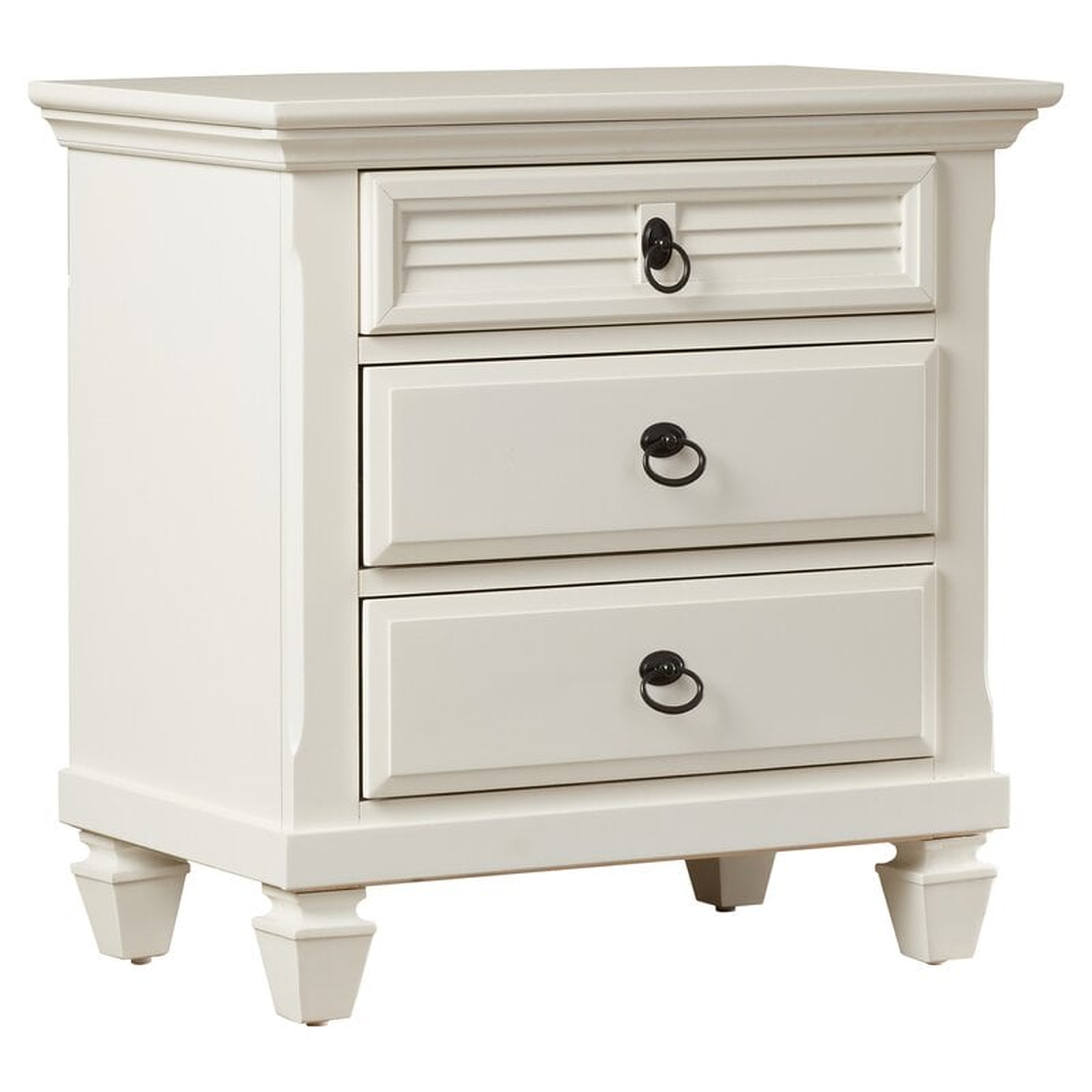 Gleda 3-Drawer Nightstand, White - Birch Lane
