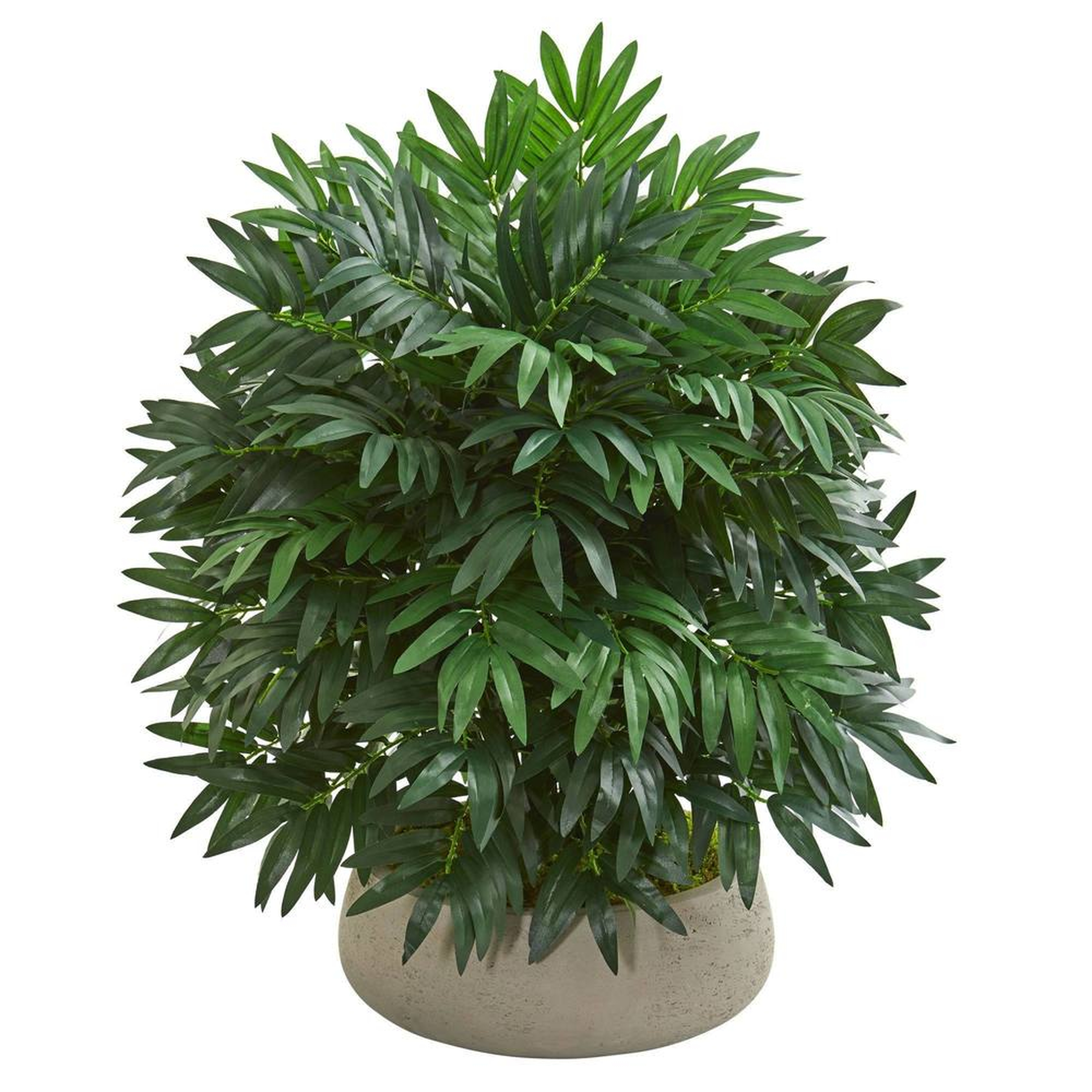 30” Bamboo Palm Artificial Plant in Stone Planter - Fiddle + Bloom