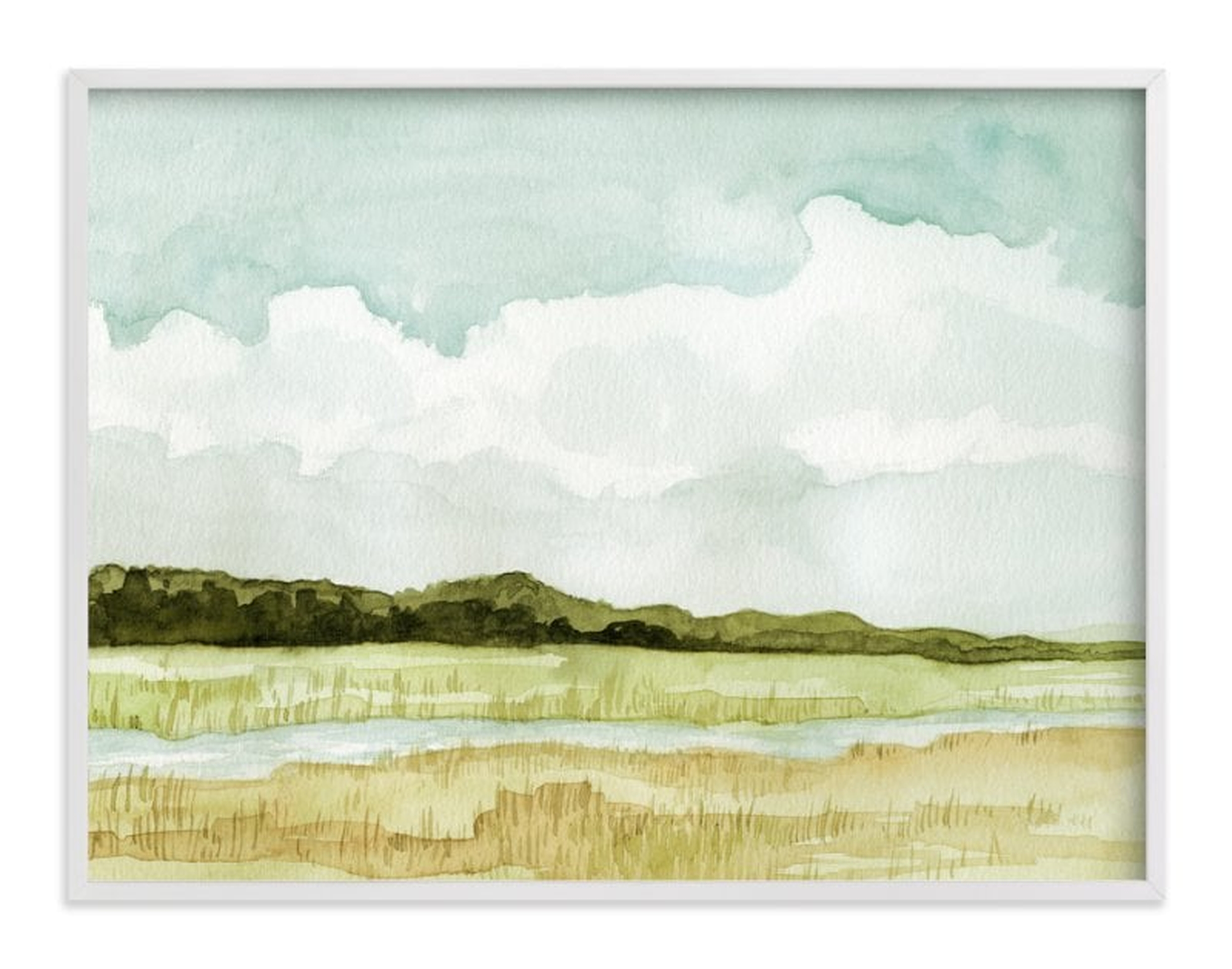 Wetland - white wood frame, 40x30 - Minted
